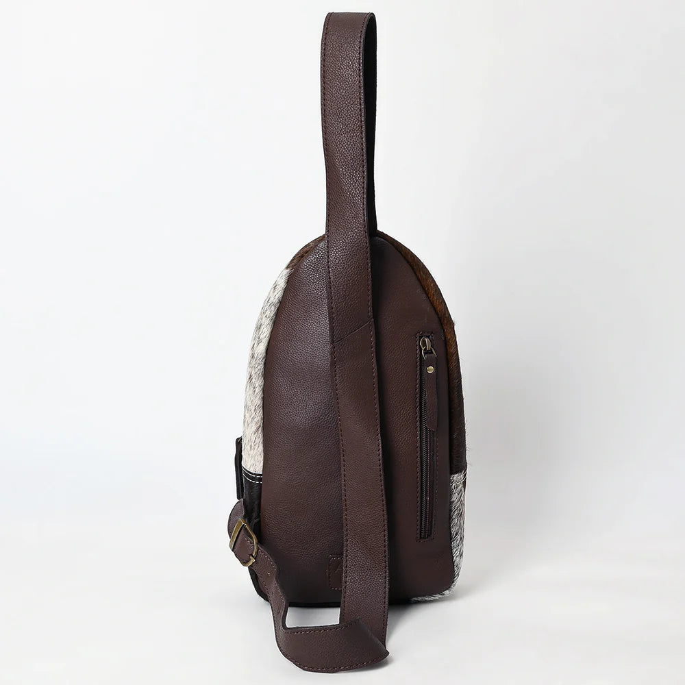Tooled Leather Sling Bag