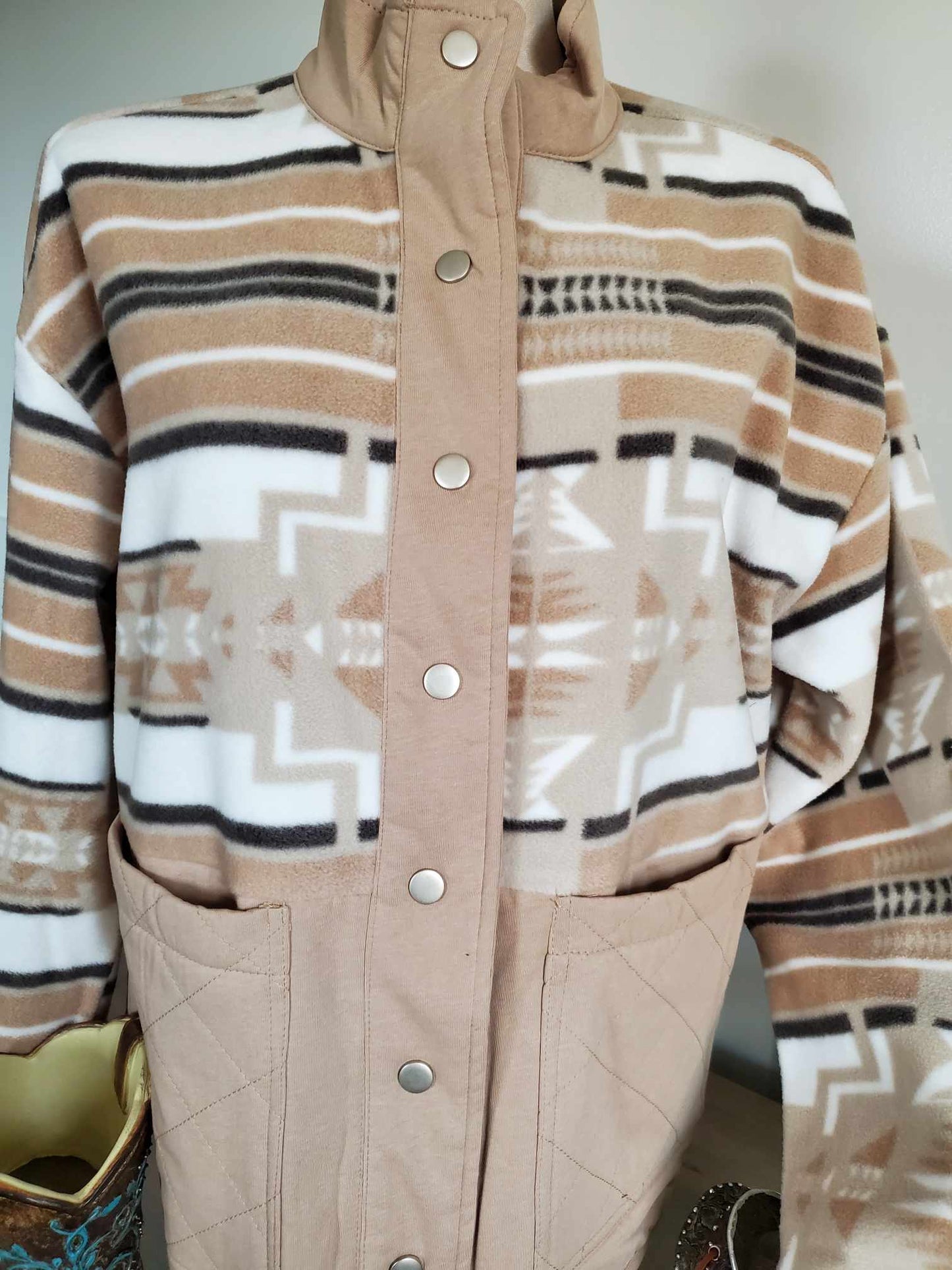 Aztec Jacquard Snap Front Jacket