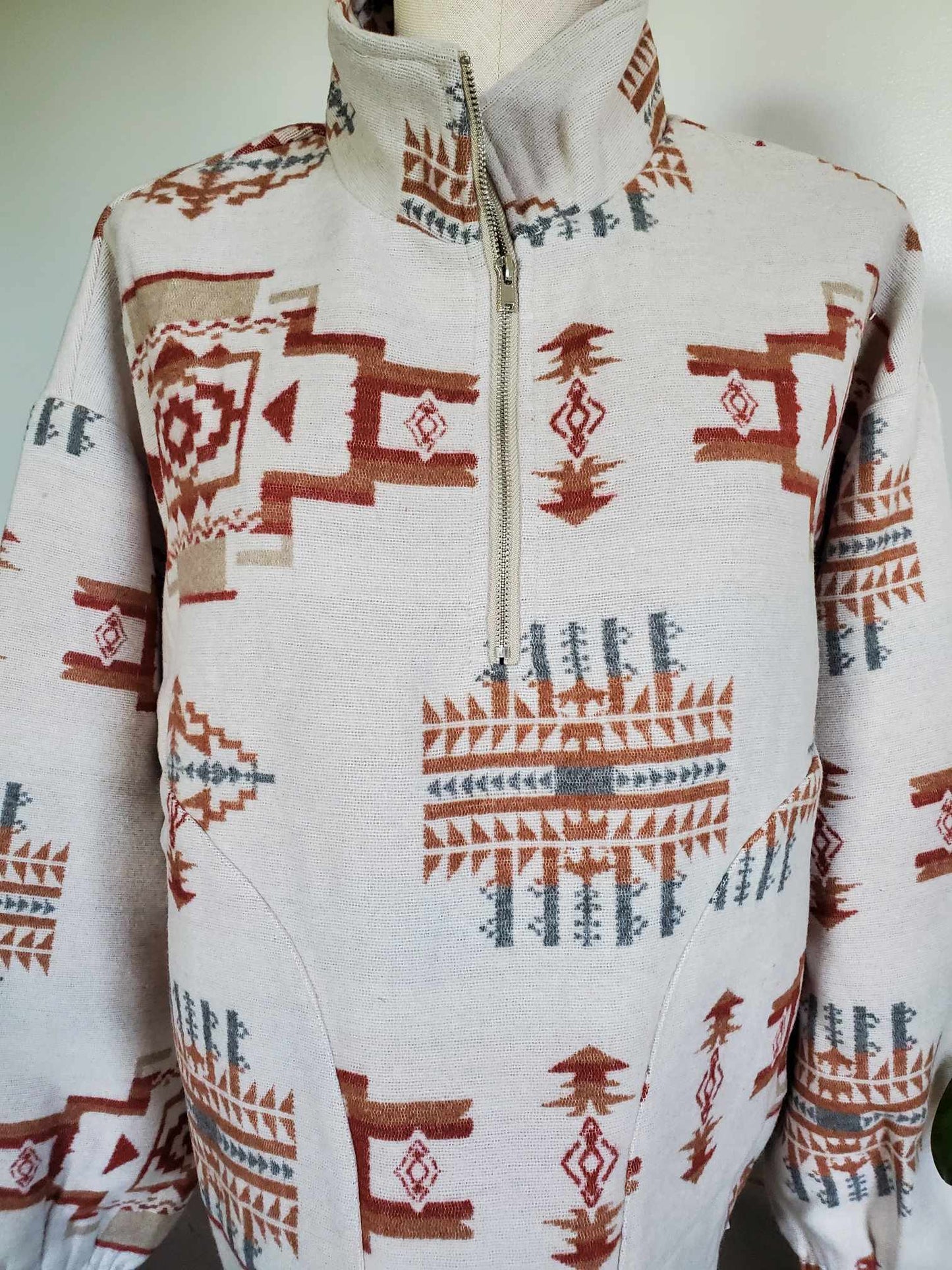 Aztec Jacquard Half Zip Jacket