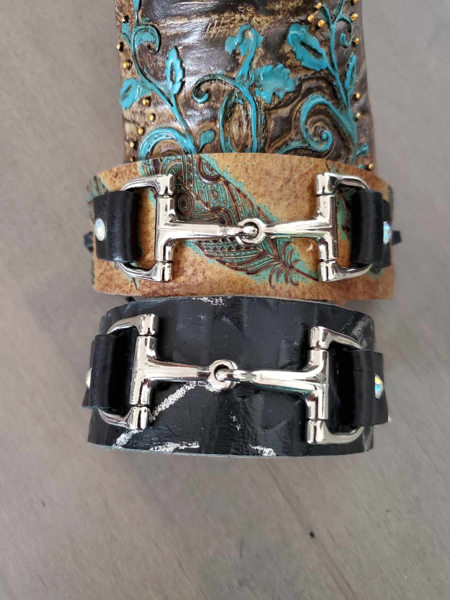 Leather Adjustable Bit Cuffs