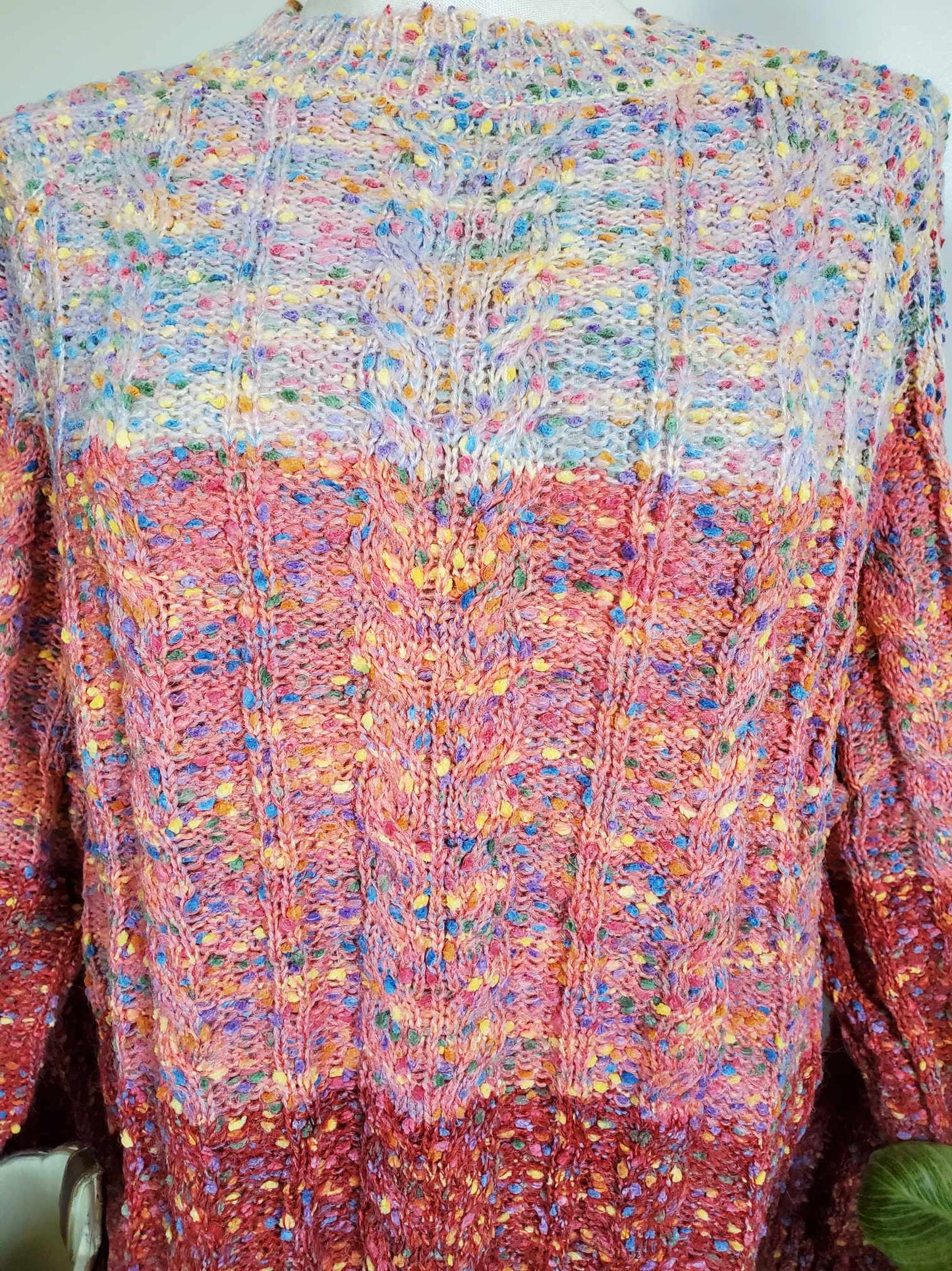 ColorBlock Multi Color Crew Neck Pullover Sweater