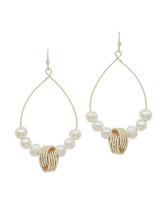 Tear Drop Earring Beaded Accent