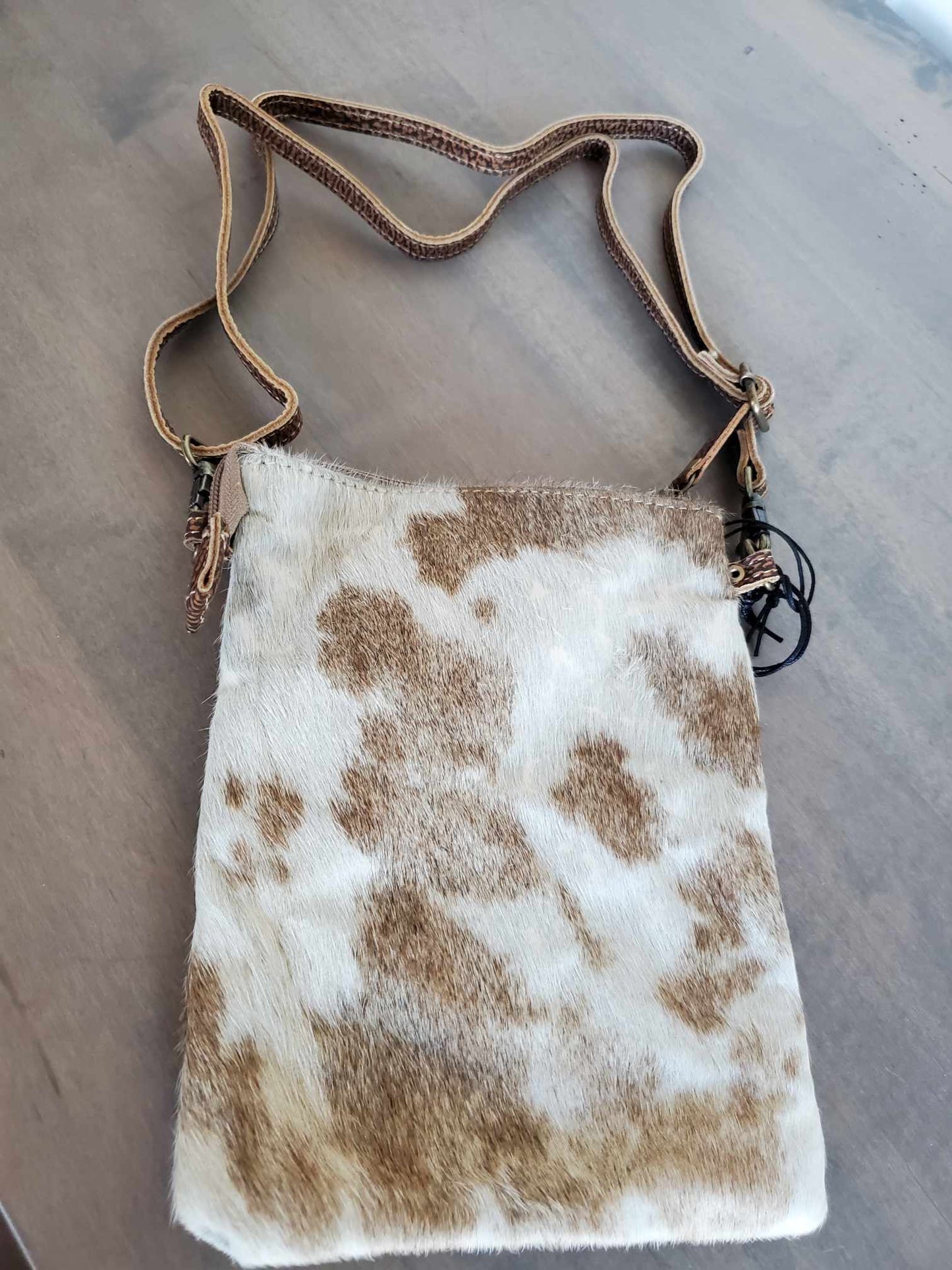 Leather Lithe Hair On Crossbody Bag