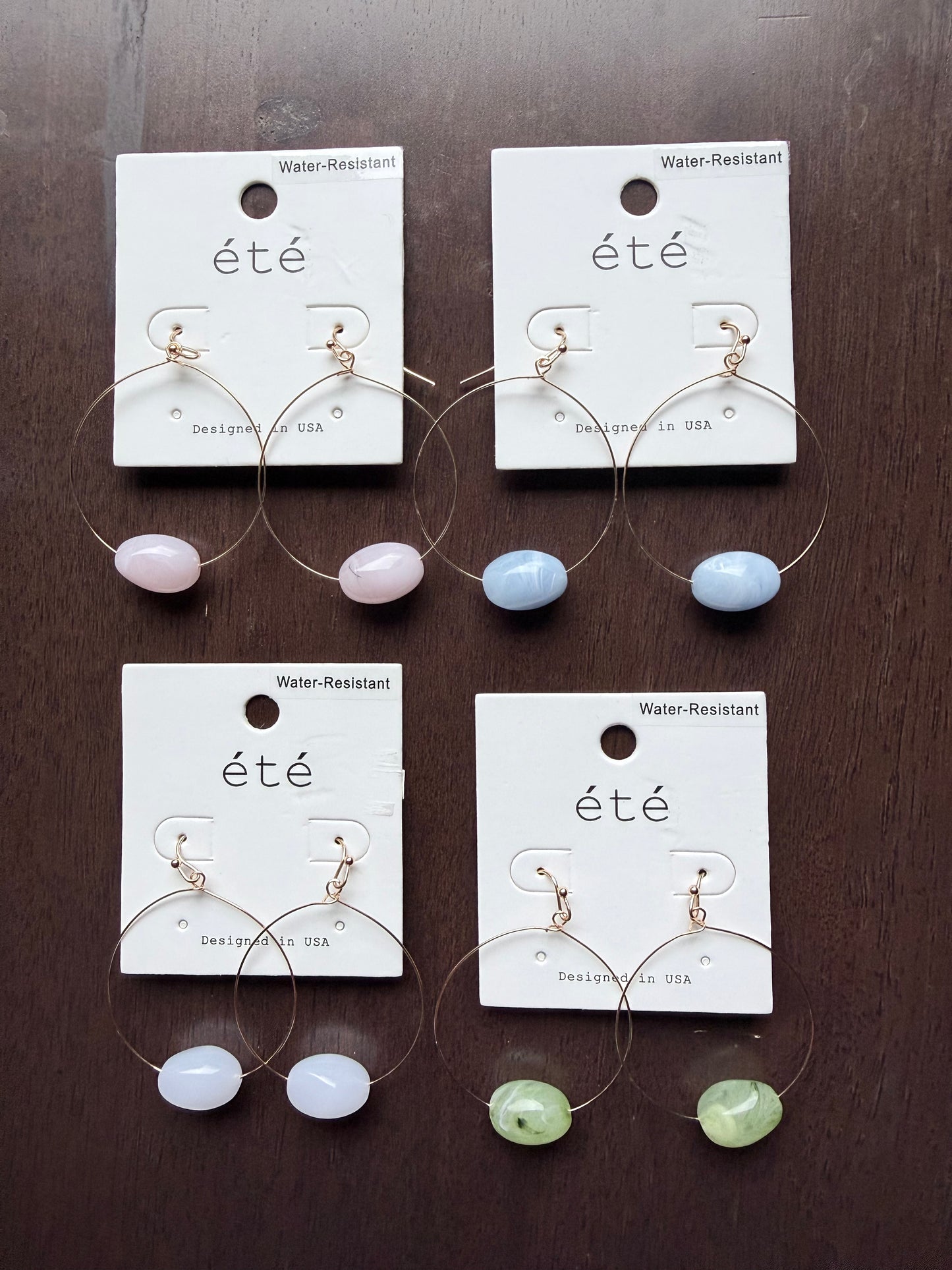 Wire and Resin "Stone" Earrings