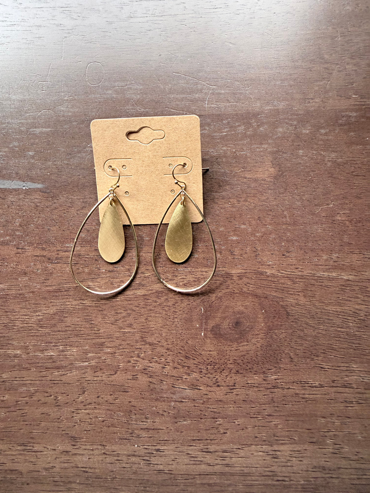 Brass Teardrop Earring
