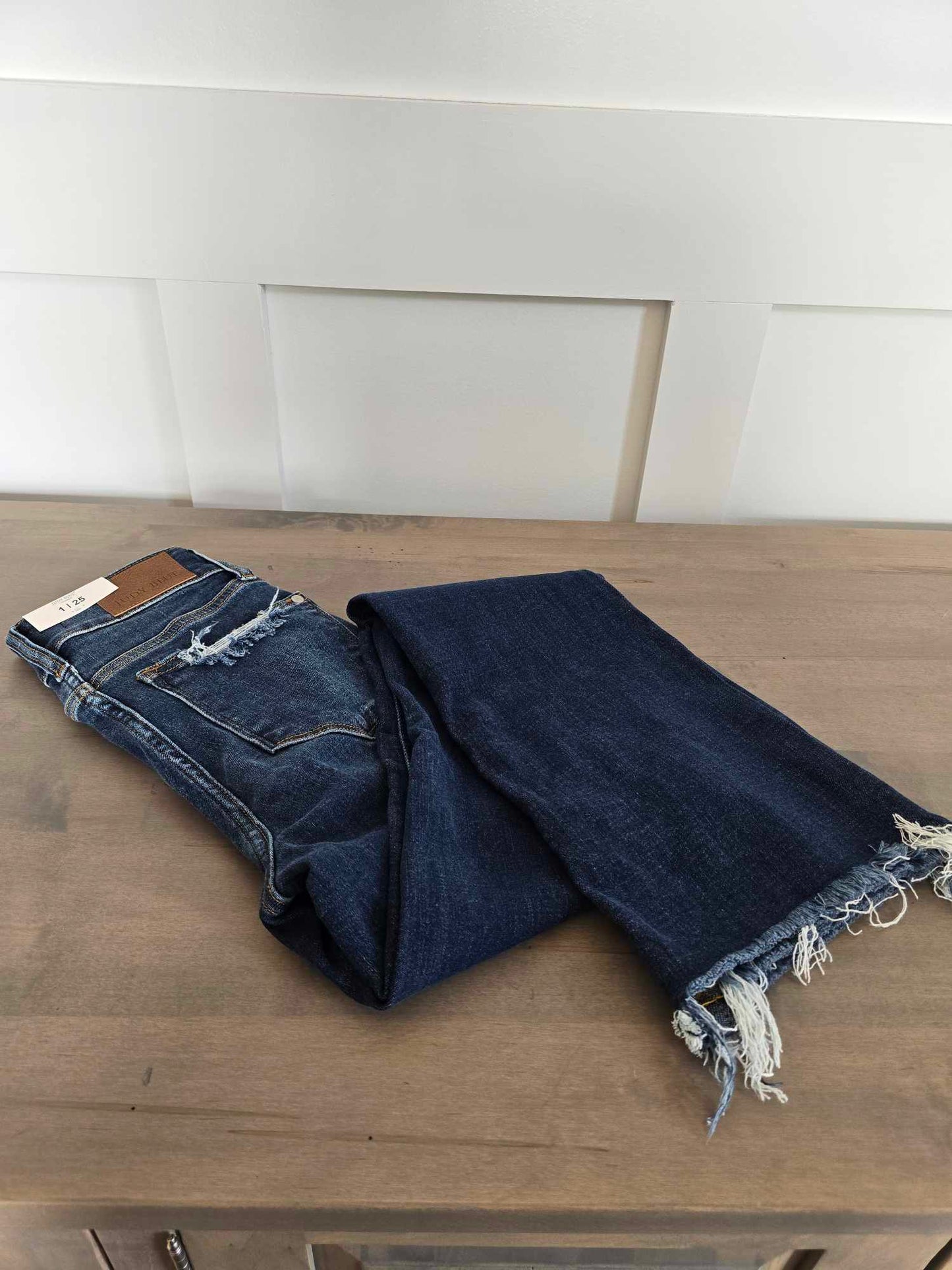 HW Vintage Frayed Hem Bootcut Jeans