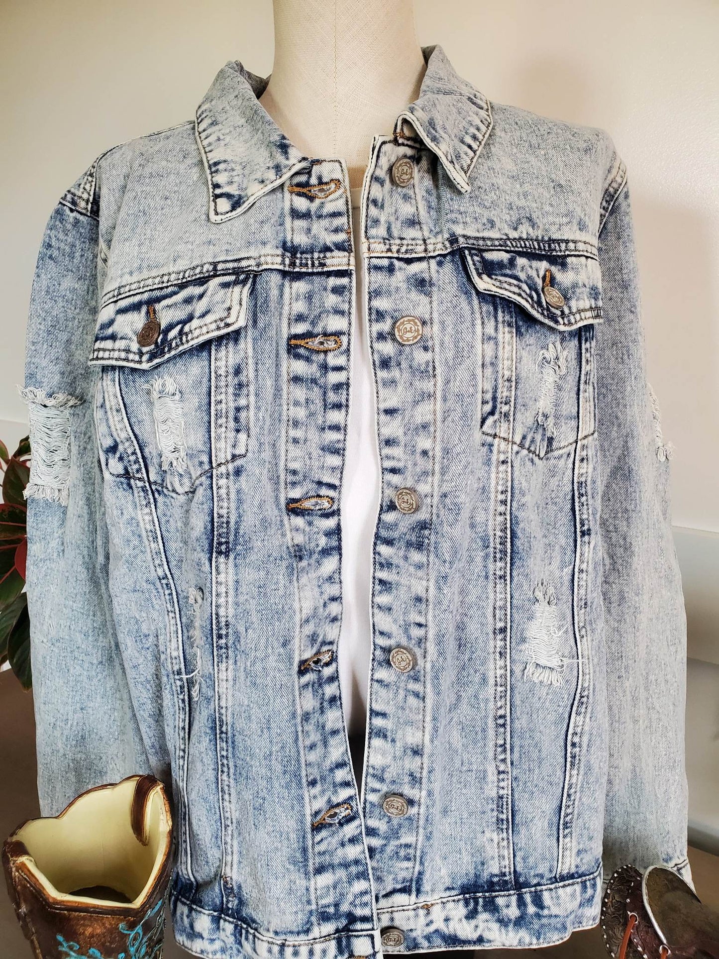 Distressed Denim Jacket