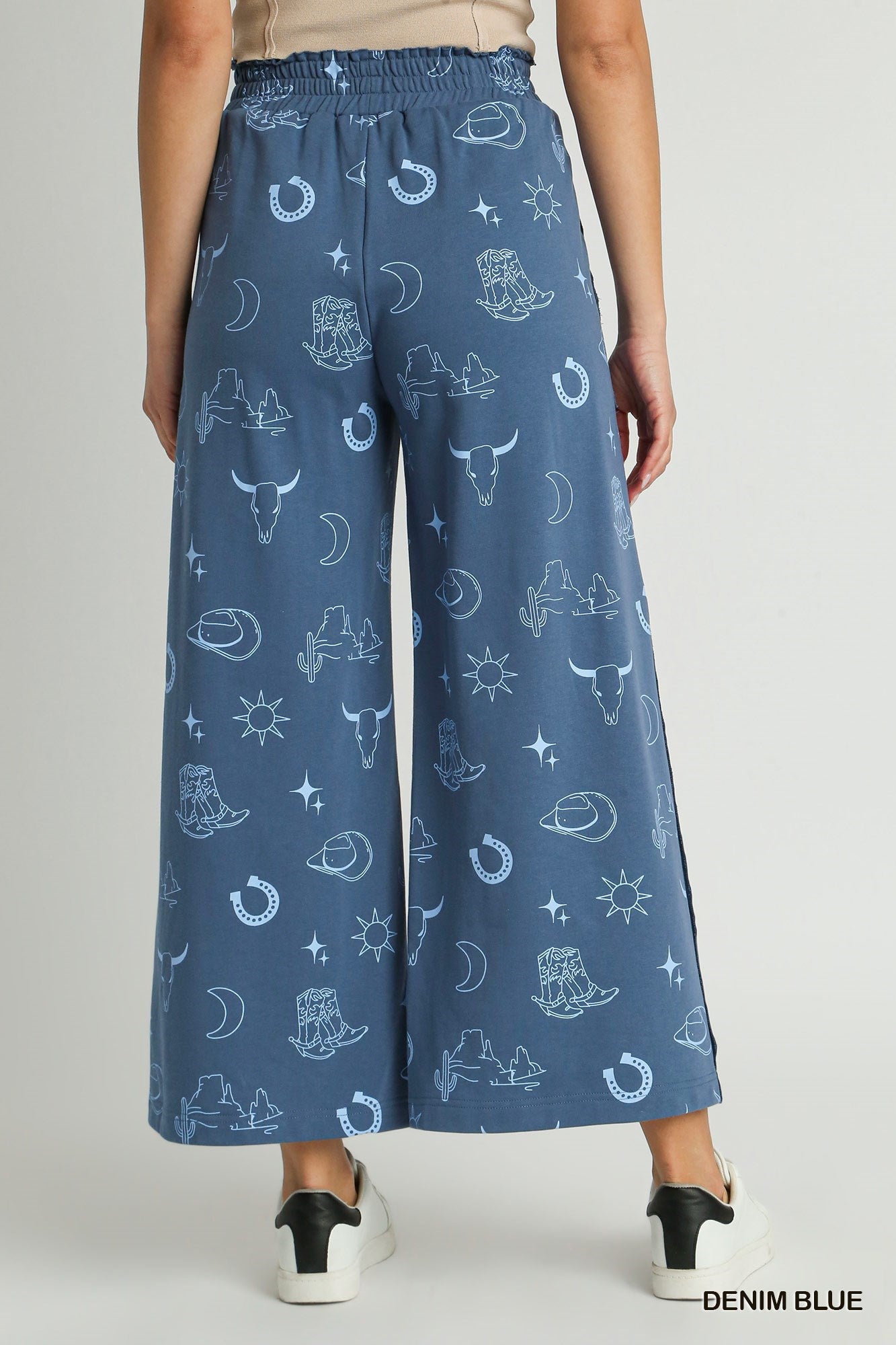Western Graphic Wide Leg Pants