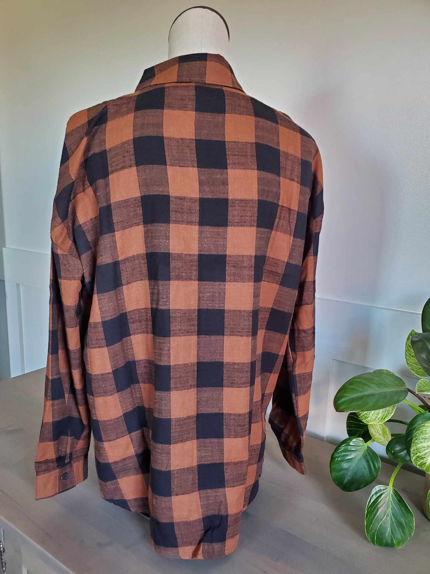 Plaid Black Clay Flannel