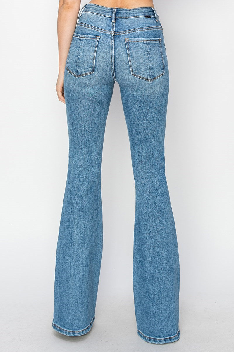 Mid Rise Basic Flare Jeans