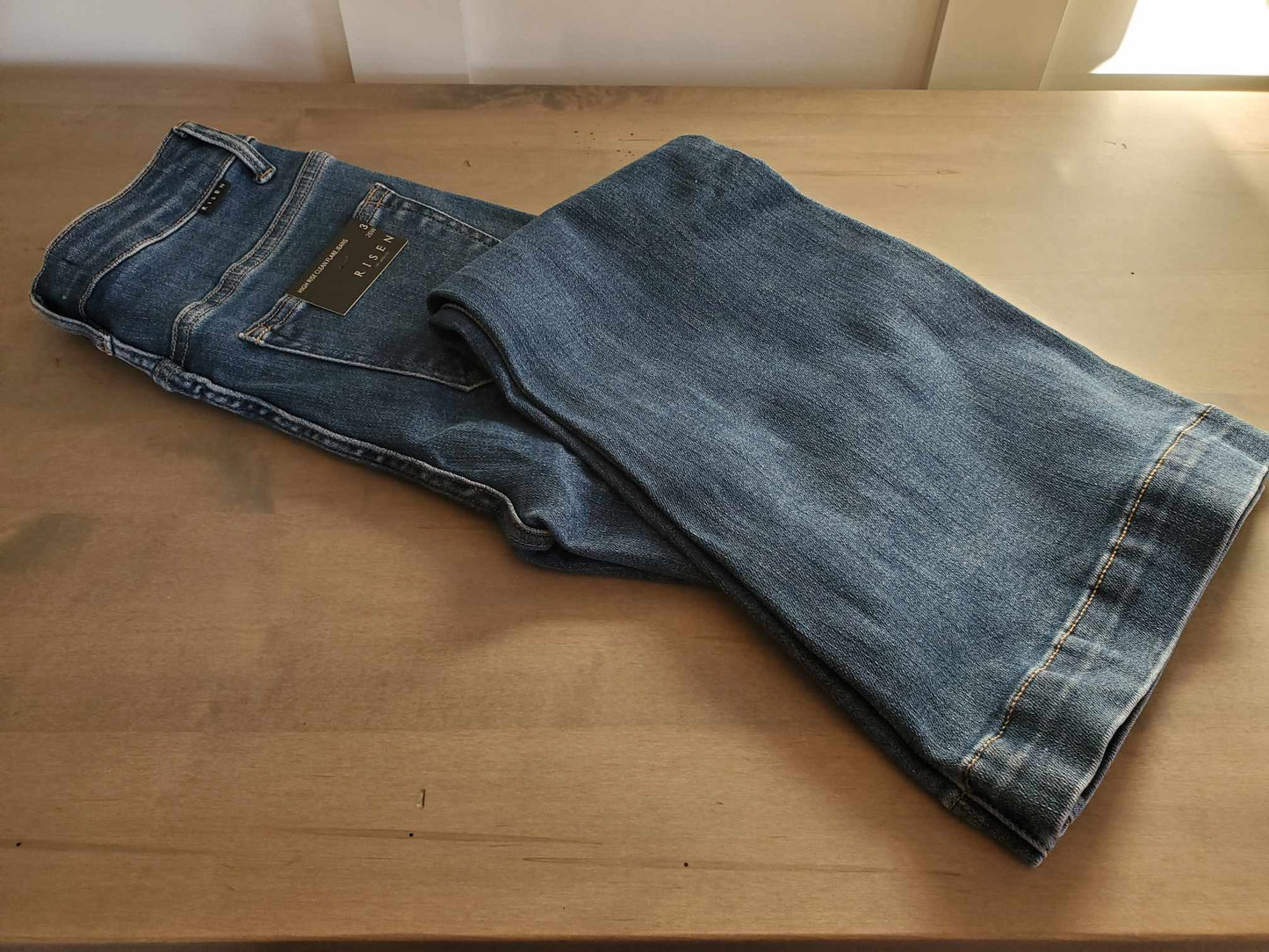 Risen High Rise Clean Flare Jeans