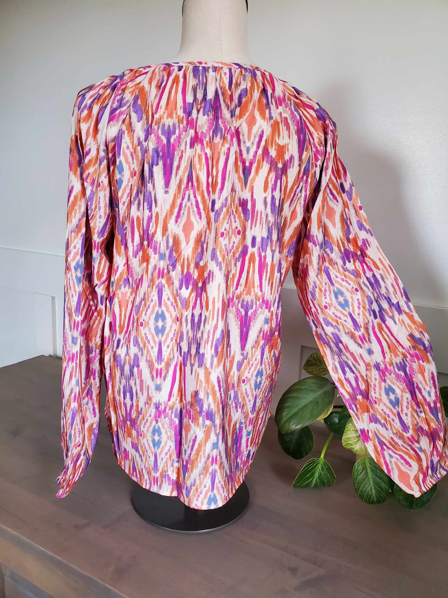 Rose Embroidered Multi Colored Top