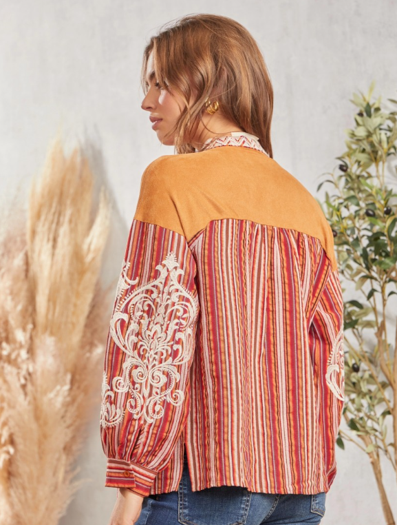 Striped pattern Long sleeve top