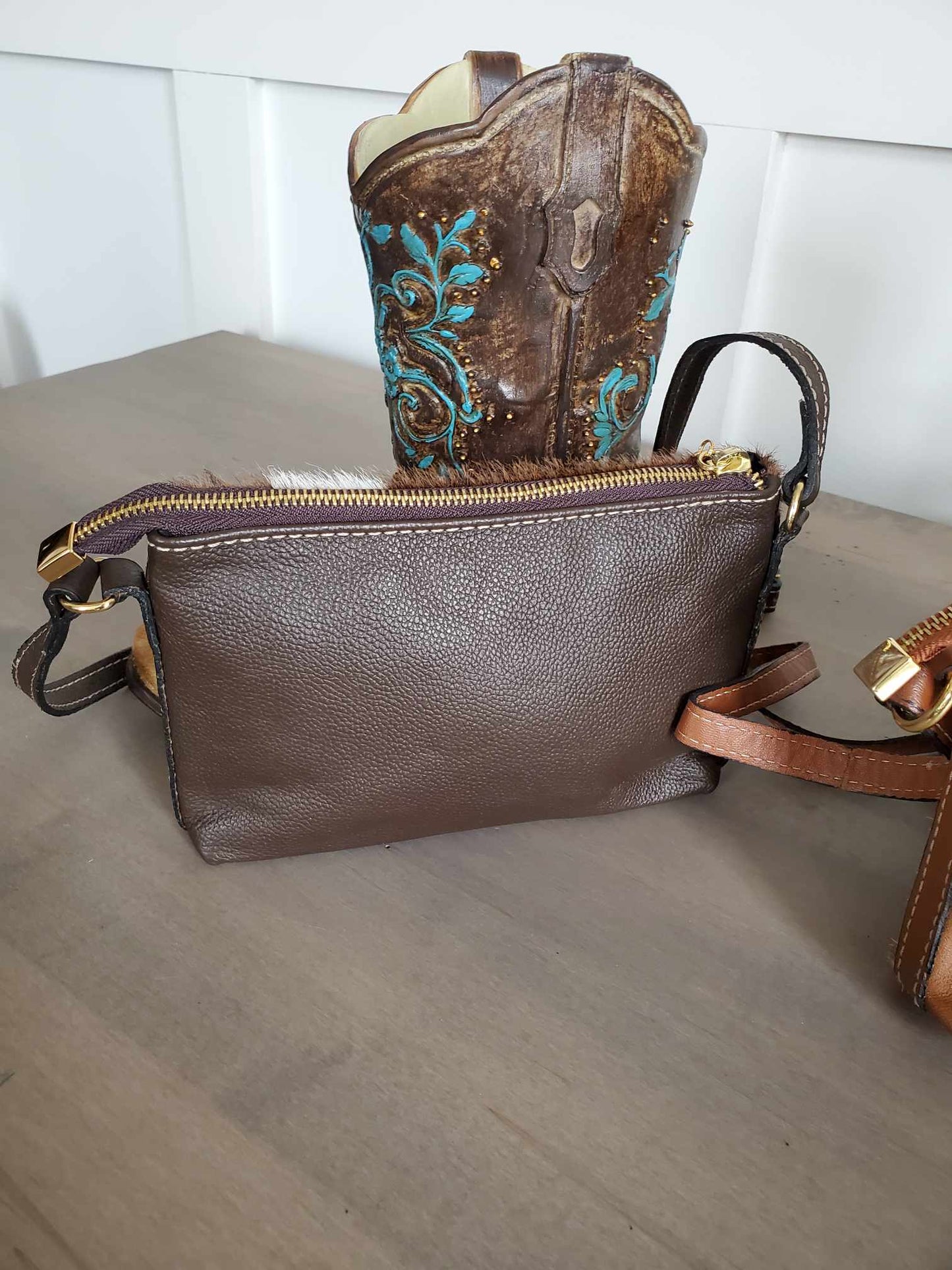 Small Adjustable Strap Hair On Hide Cross Body Bag