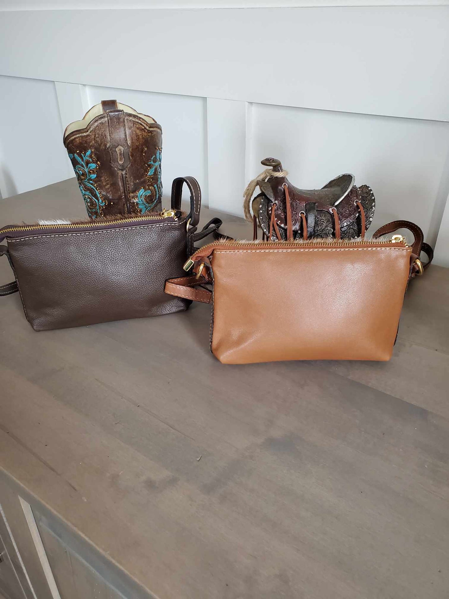 Small Adjustable Strap Hair On Hide Cross Body Bag