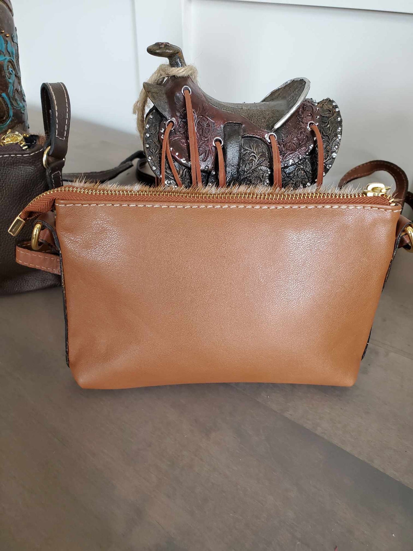 Small Adjustable Strap Hair On Hide Cross Body Bag