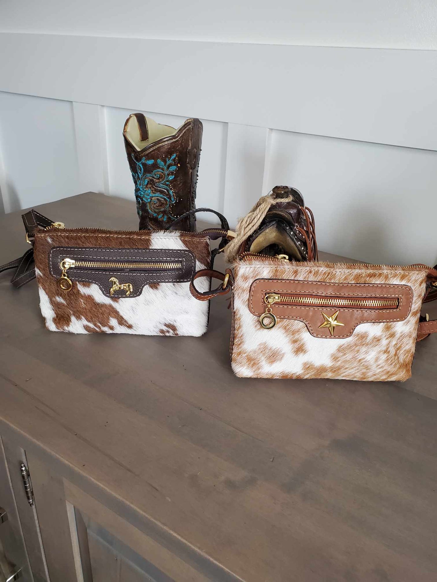 Small Adjustable Strap Hair On Hide Cross Body Bag