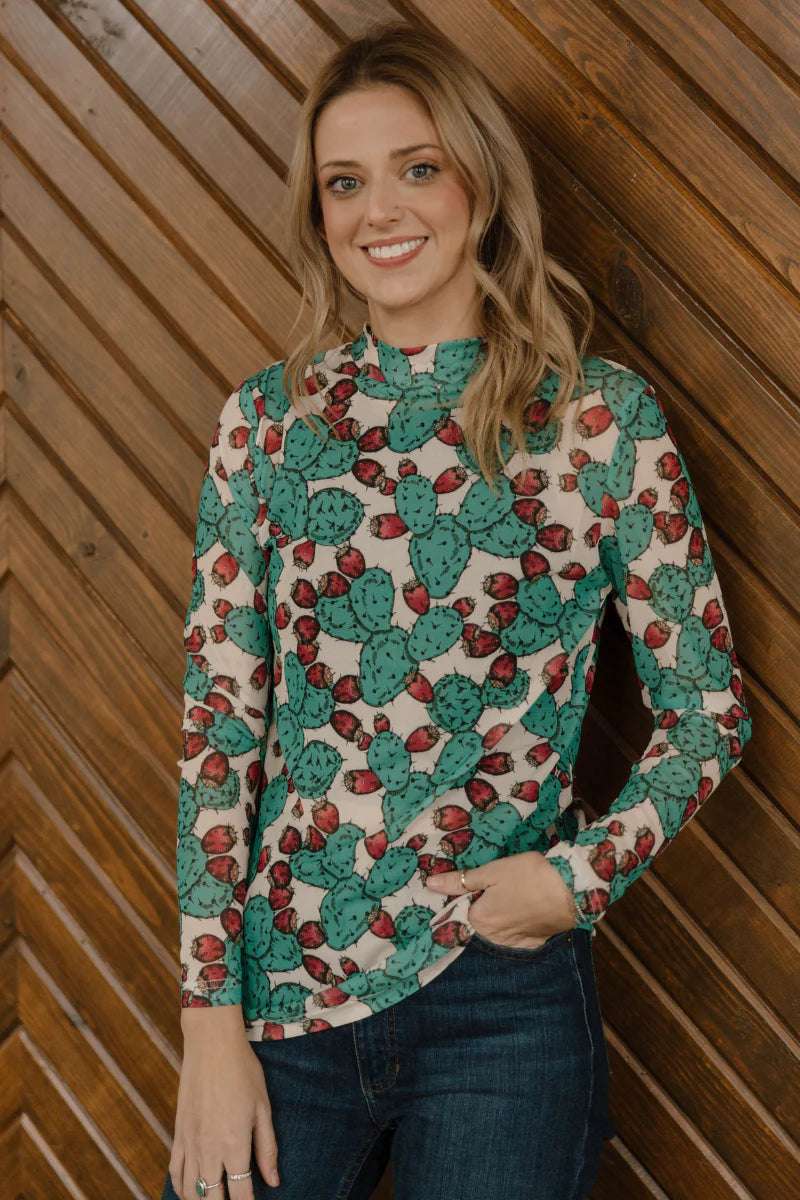Cactus Country Mesh Top