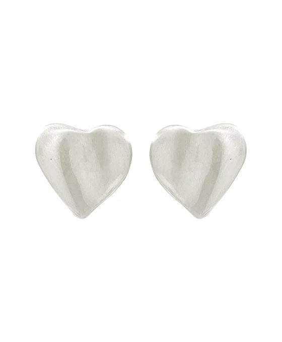 Metal Heart Post Earring