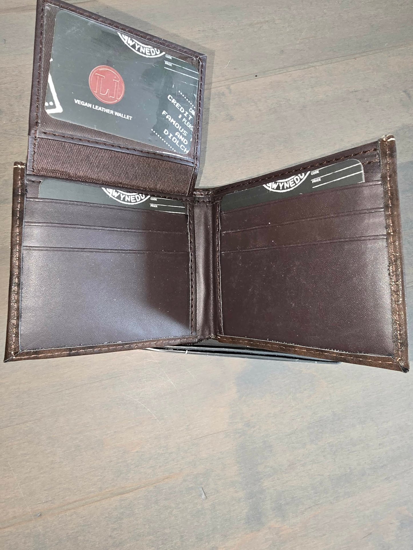 Antique Finish Vegan Bifold Wallet