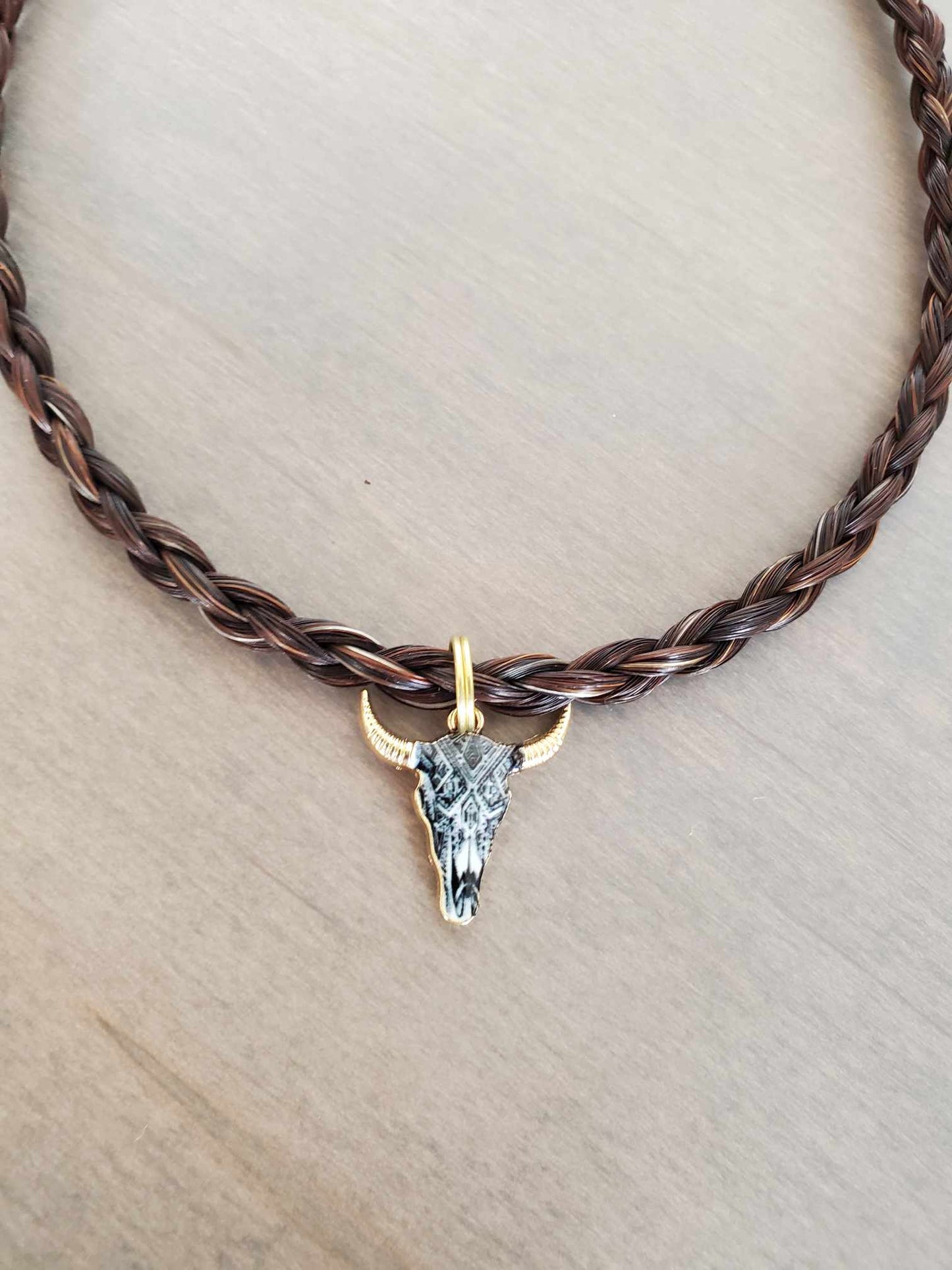 Braided Horse Hair Choker with Pendant