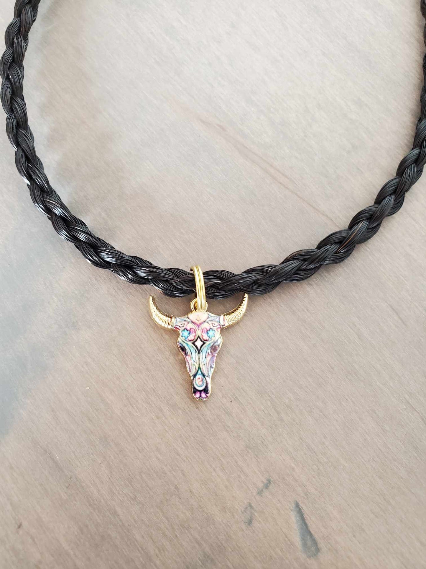 Braided Horse Hair Choker with Pendant