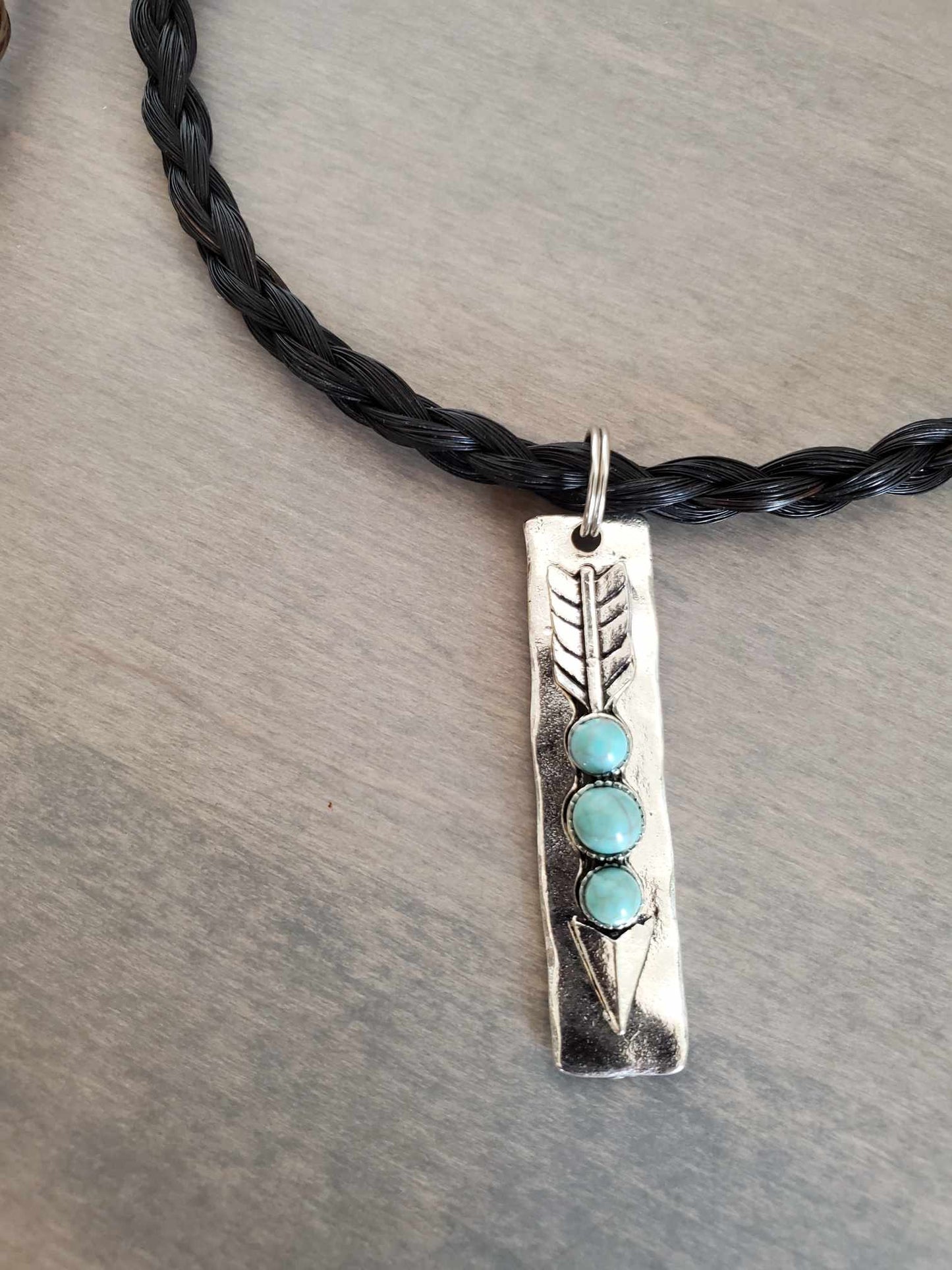 Braided Horse Hair Choker with Pendant