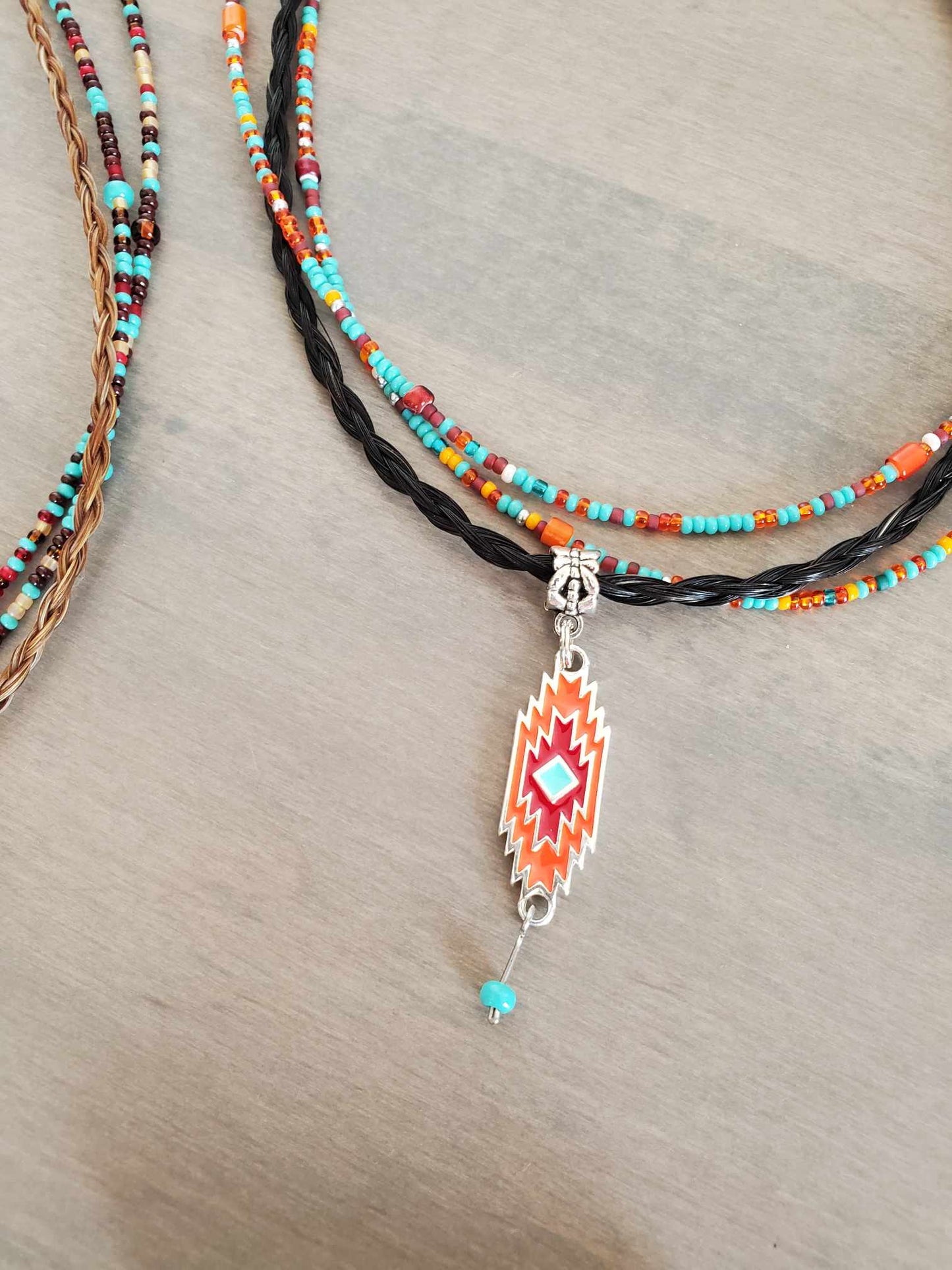 Beaded Horse Hair Necklace
