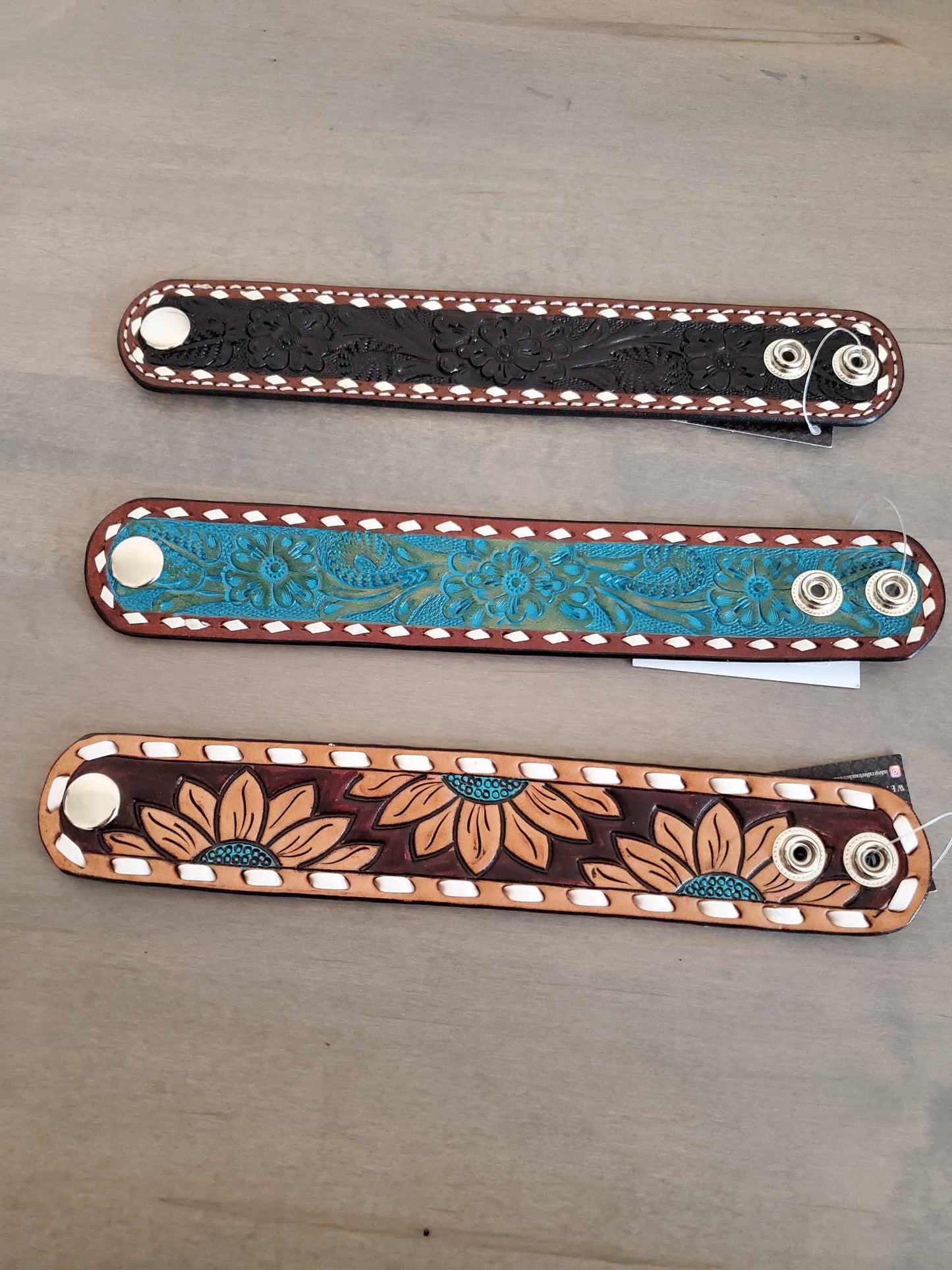 Genuine Leather Snap Cuff Bracelet