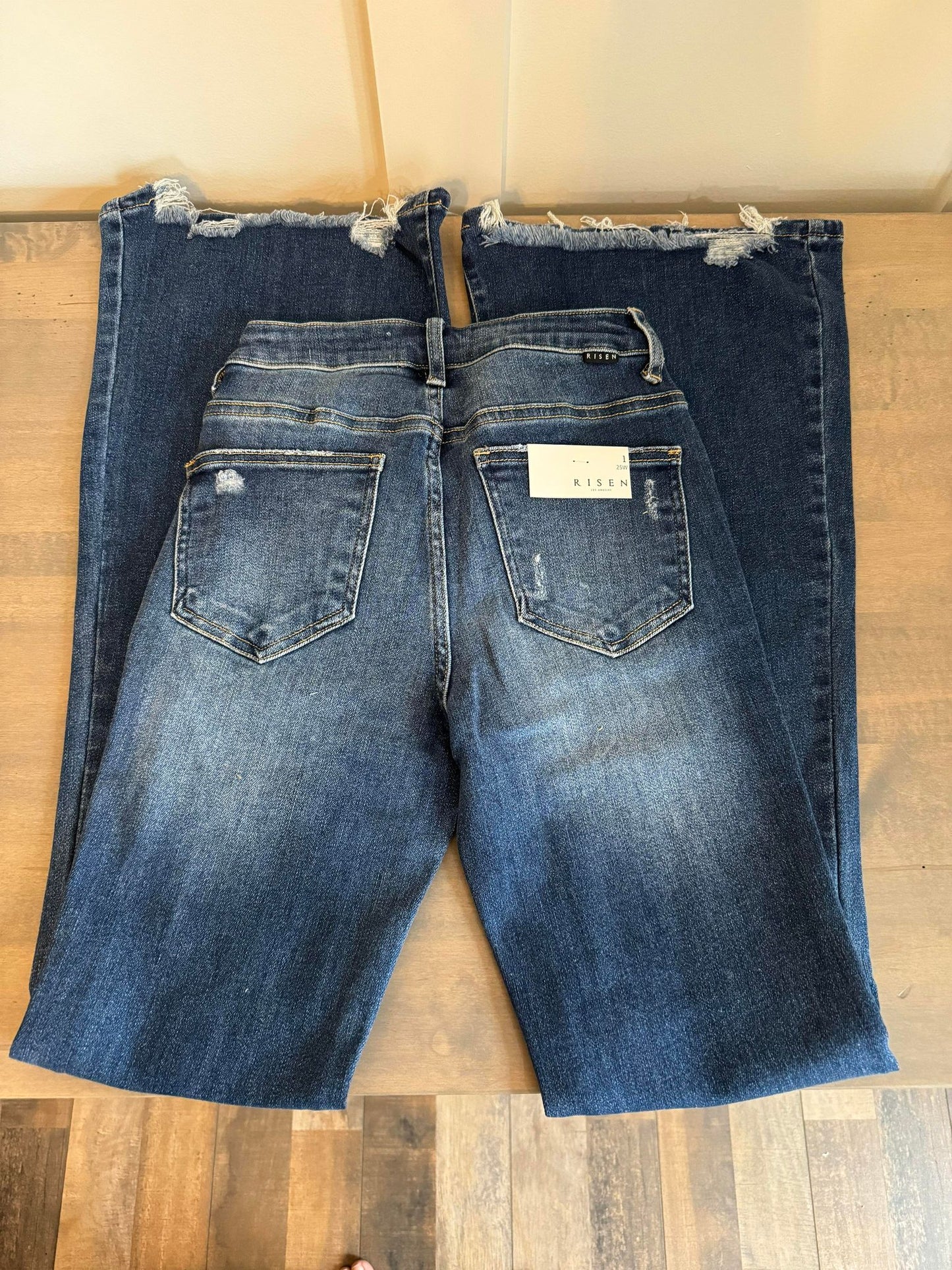 High Rise Distressed Flare