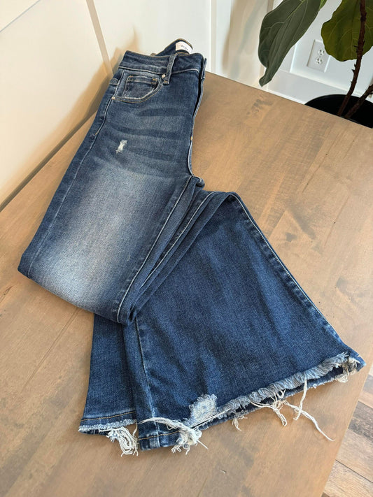High Rise Distressed Flare