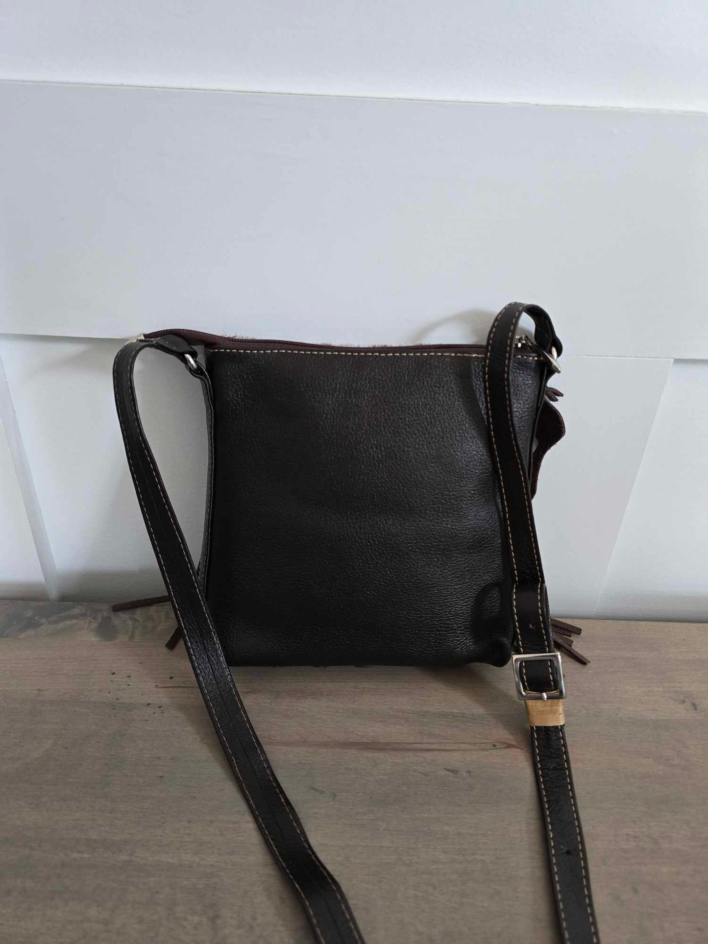 Leather and Hair on hide Fringe Crossbody