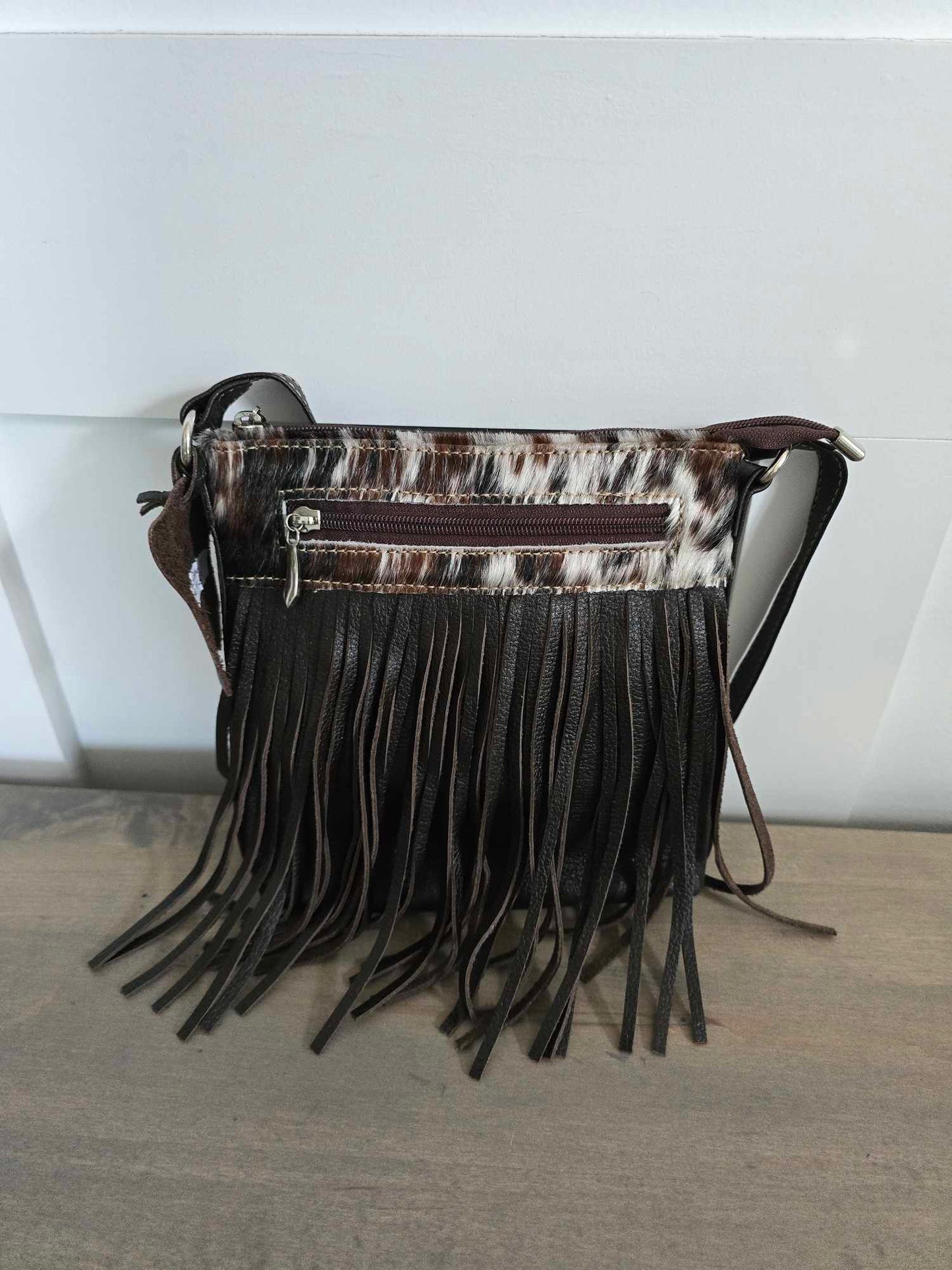 Leather and Hair on hide Fringe Crossbody