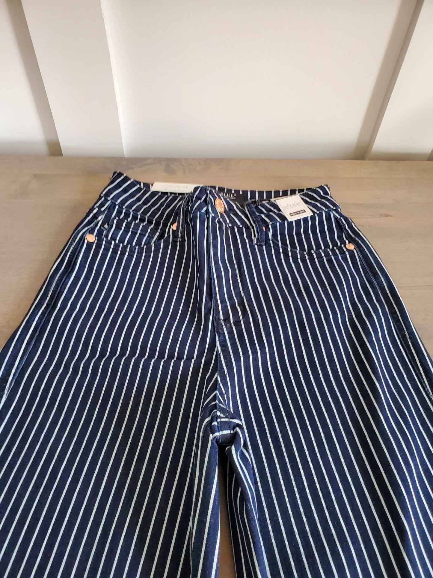 Tummy Control Striped Straight Jean