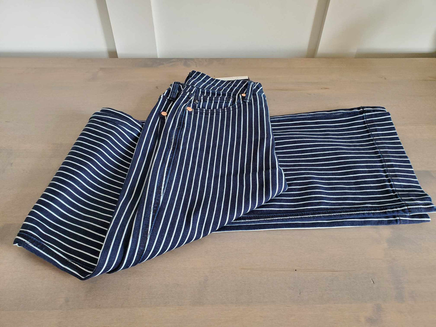 Tummy Control Striped Straight Jean