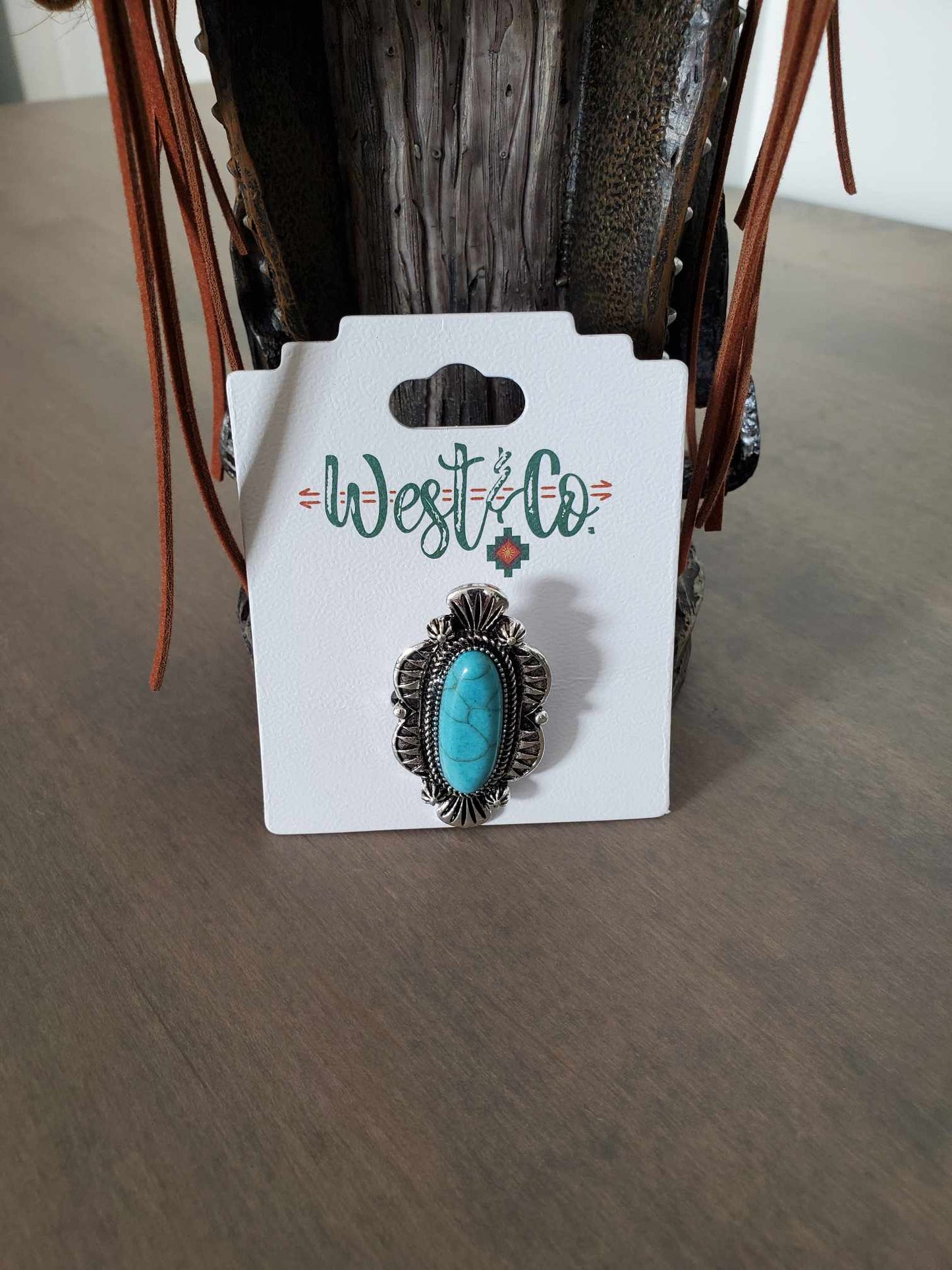 Adjustable Elongated Navajo Inspired Ring