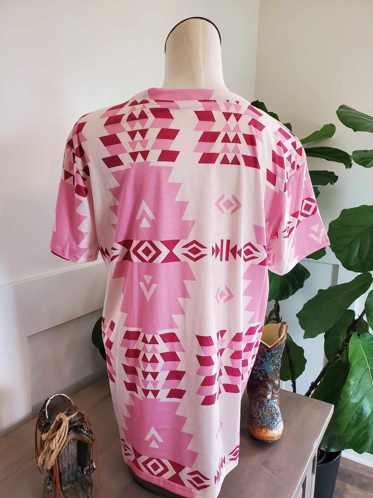 Pink Aztec Short Sleeve