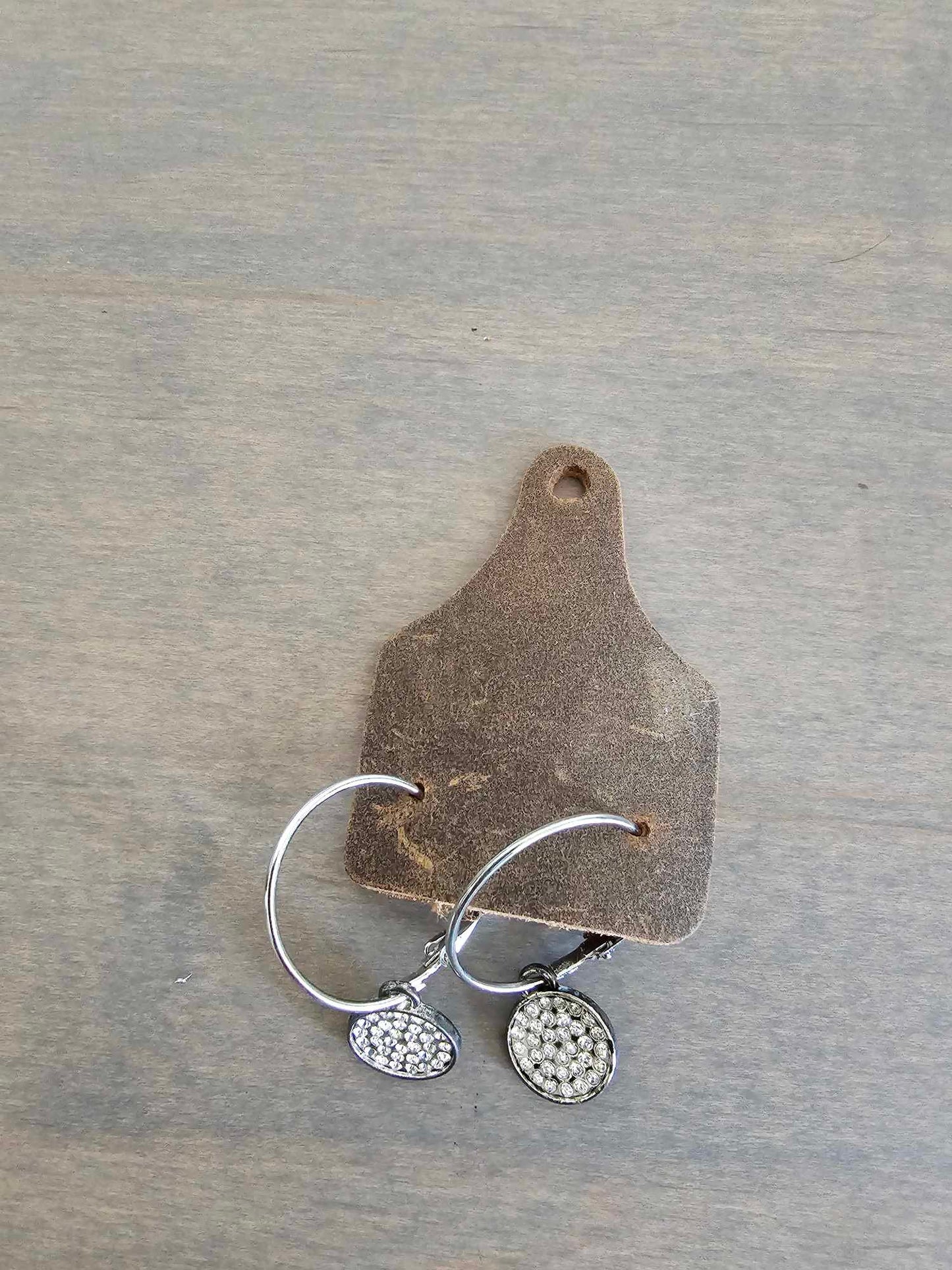 Round Embellished Hoop Earring