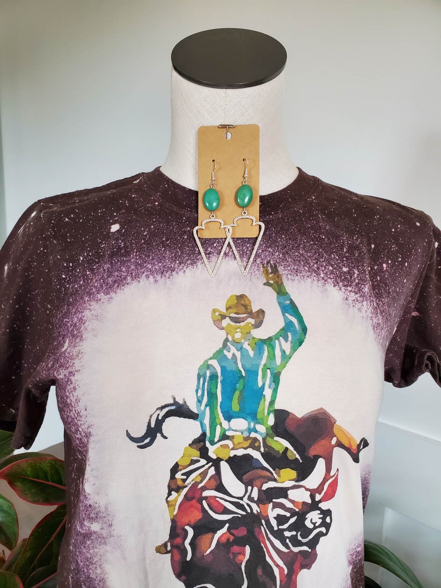 Genuine Turquoise Stone Arrow Dangle Earrings