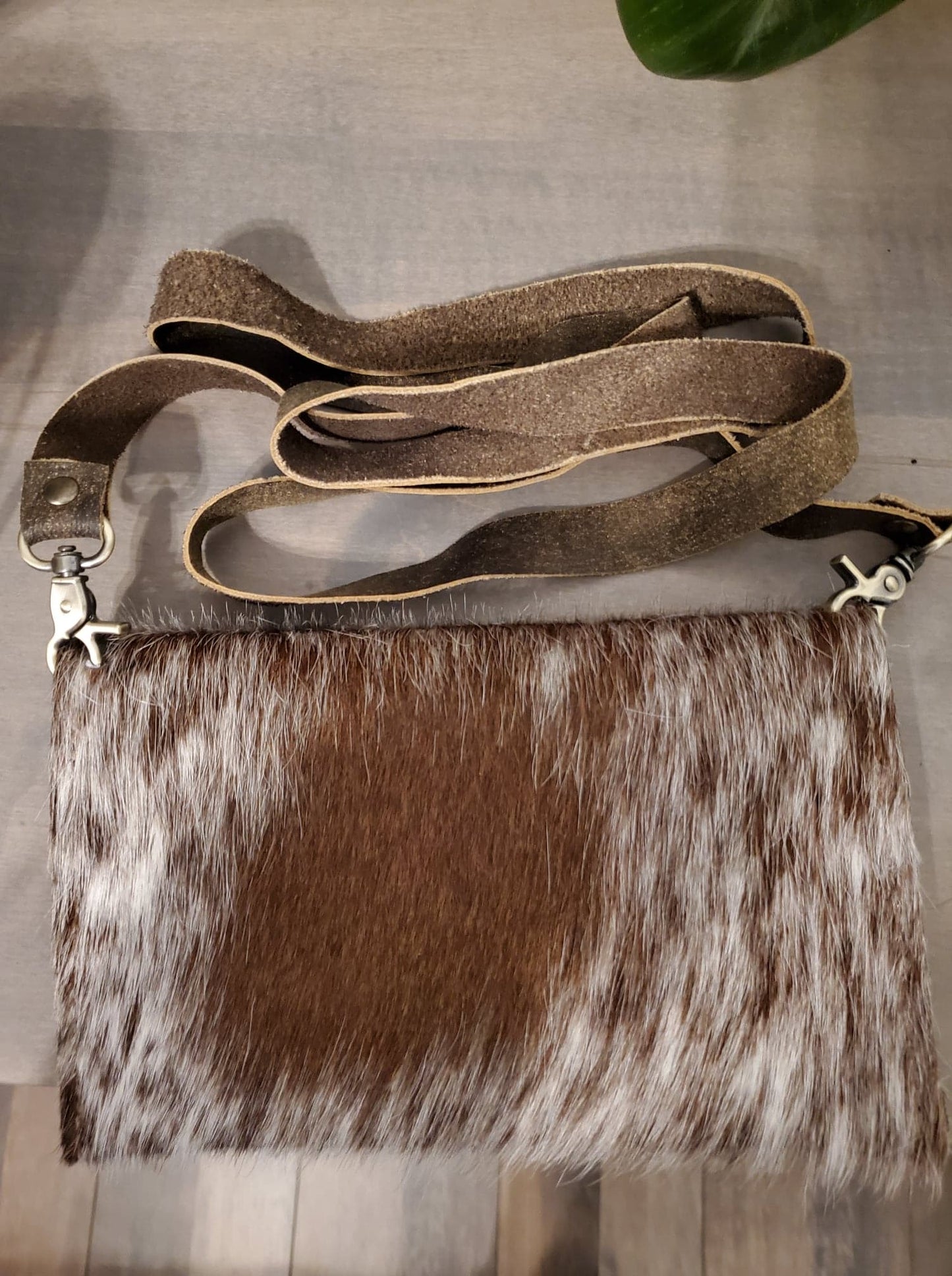 Genuine LV Hair on Hide Crossbody Bag - Brown