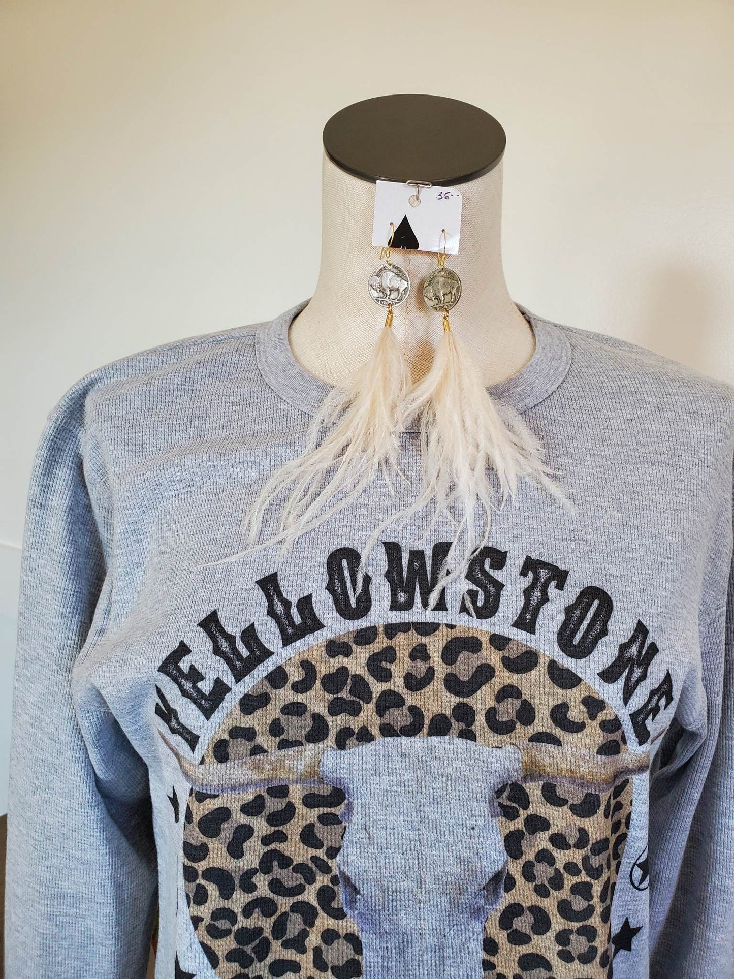 Buffalo Nickel Feather Earrings