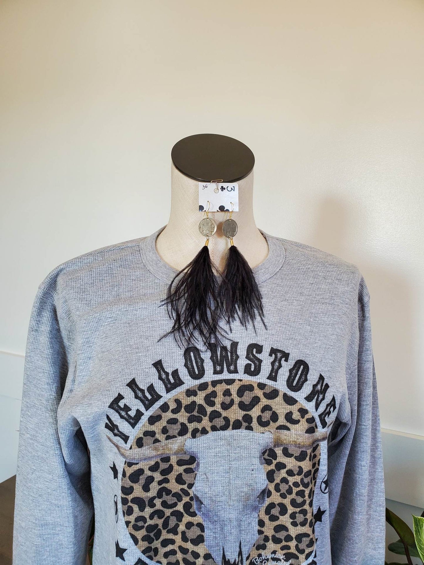 Buffalo Nickel Feather Earrings