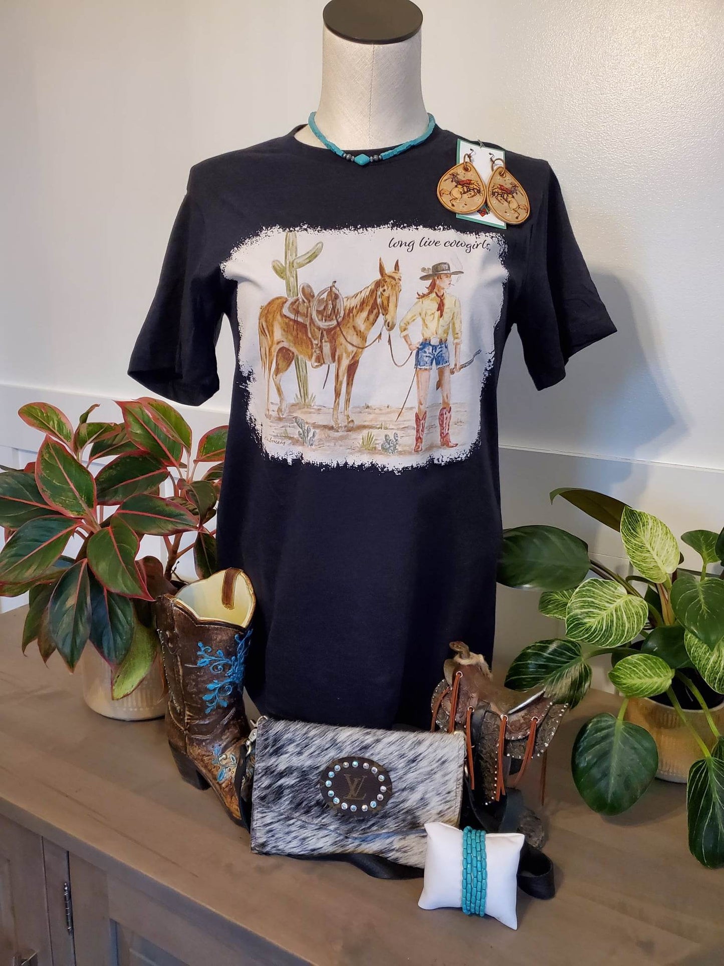 Long Live Cowgirls Black Tee