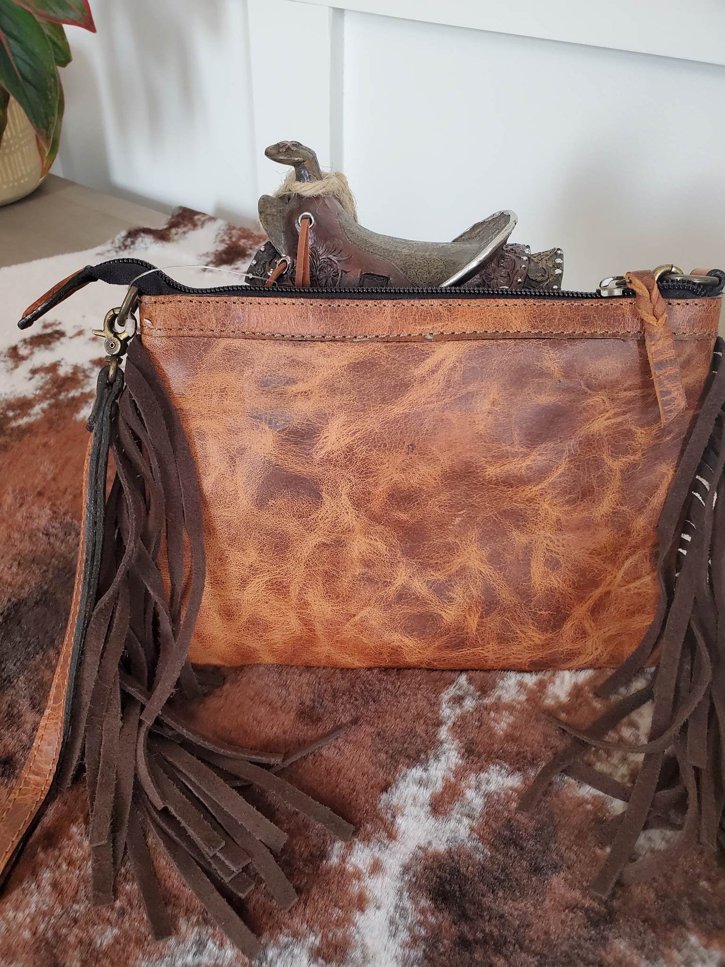 Cross Body Wristlet Fringed Bag