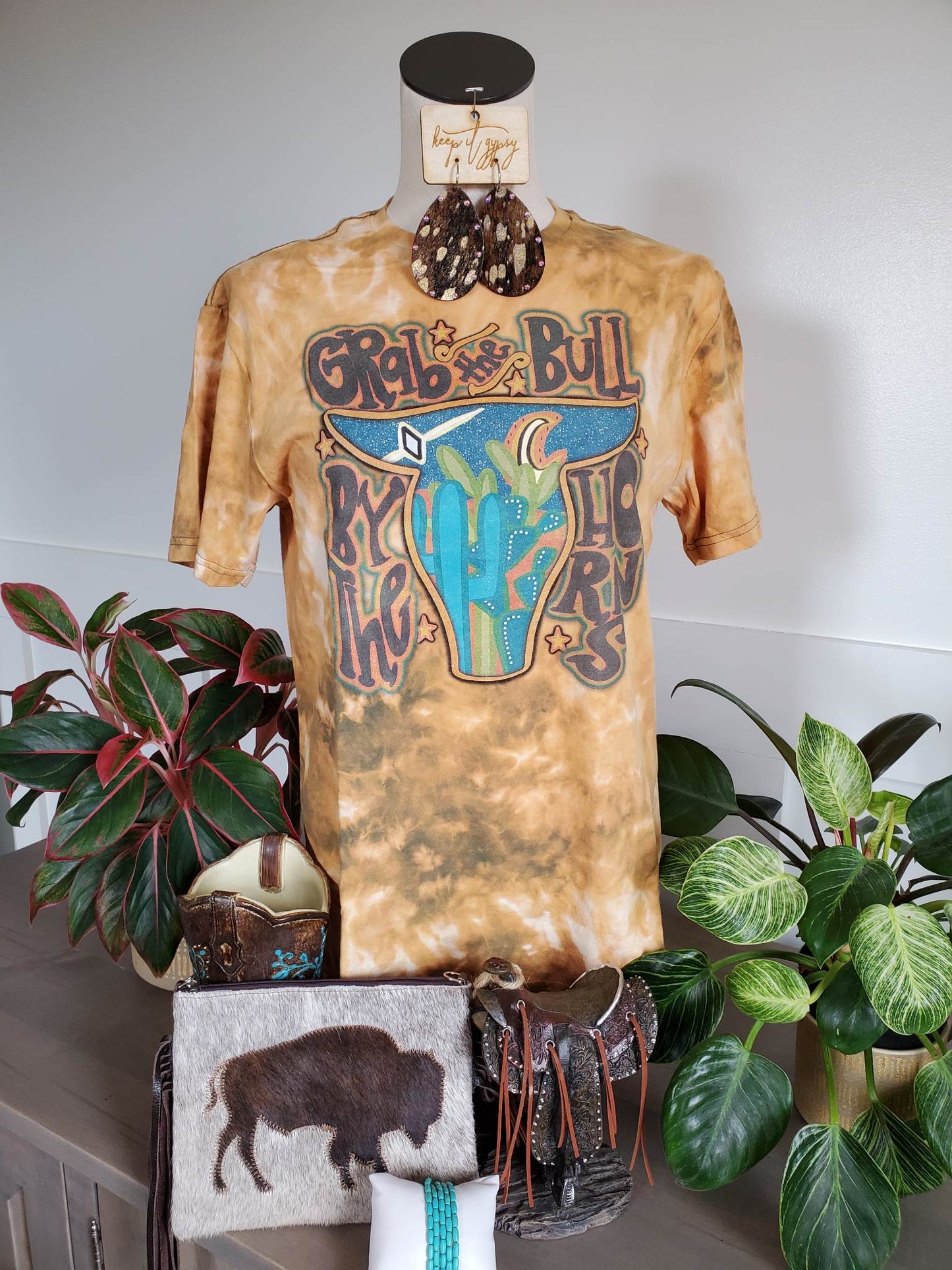 Grab The Bull By The Horns Acid Washed T-Shirt