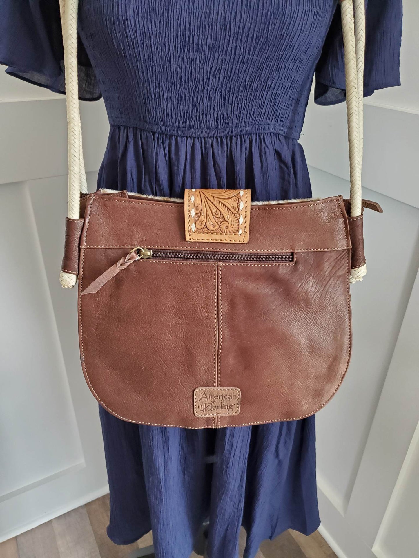 Hair On Hide Leather Shoulder Bag