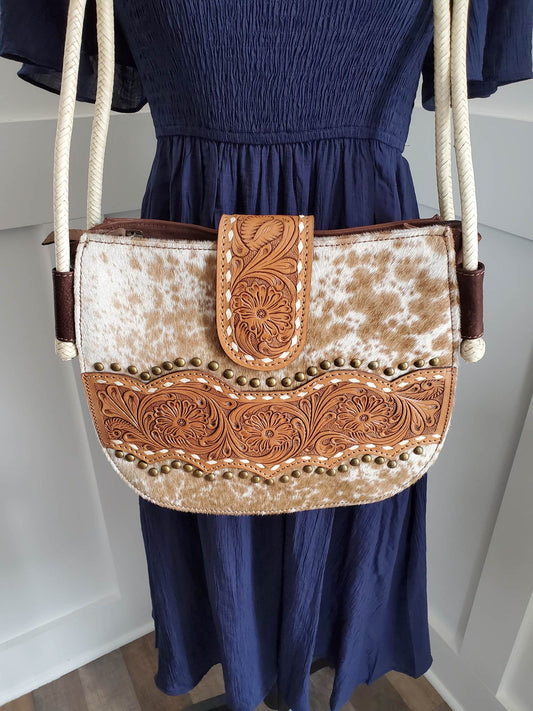 Hair On Hide Leather Shoulder Bag