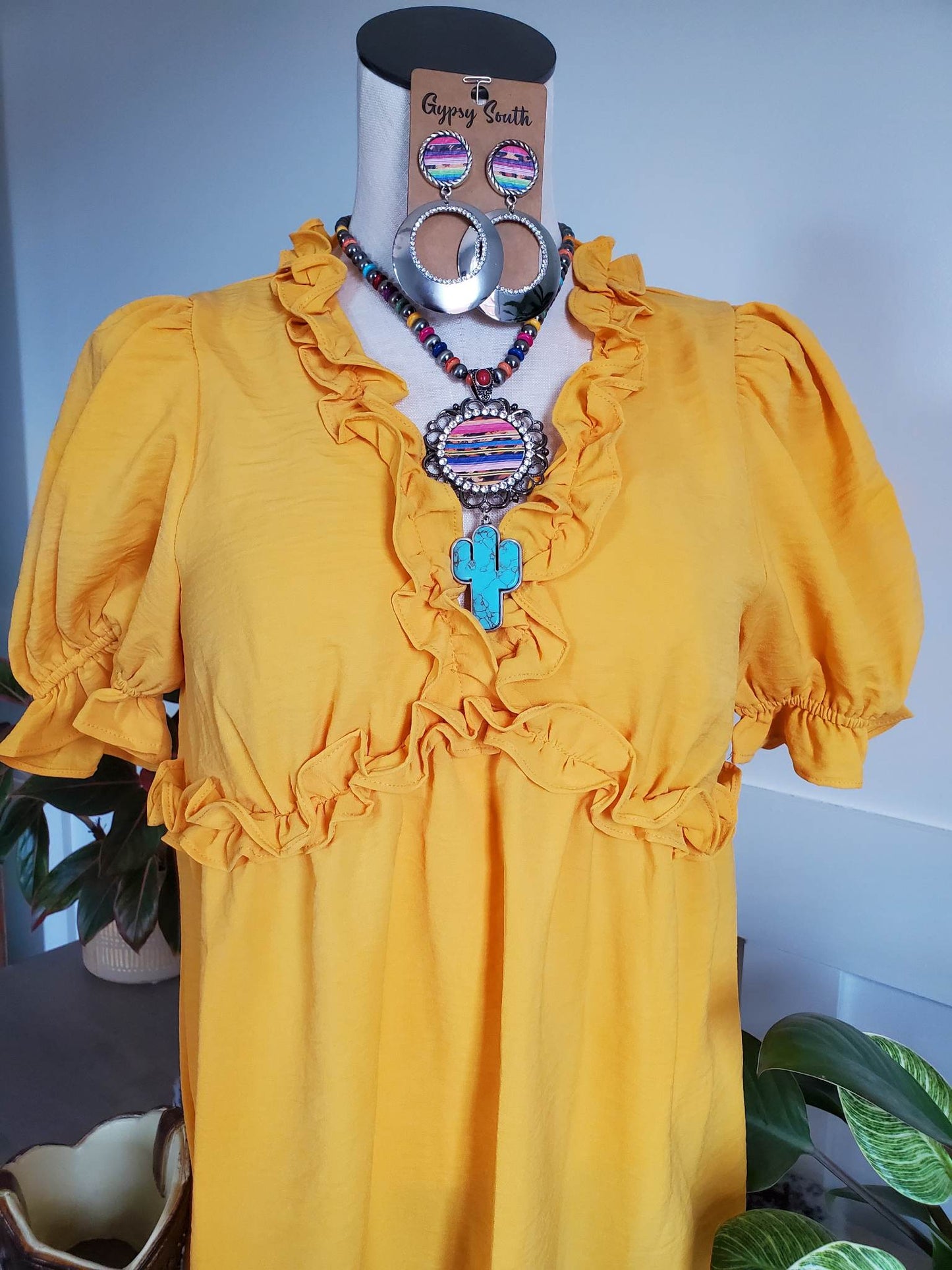 Mango Ruffled High Waist Top