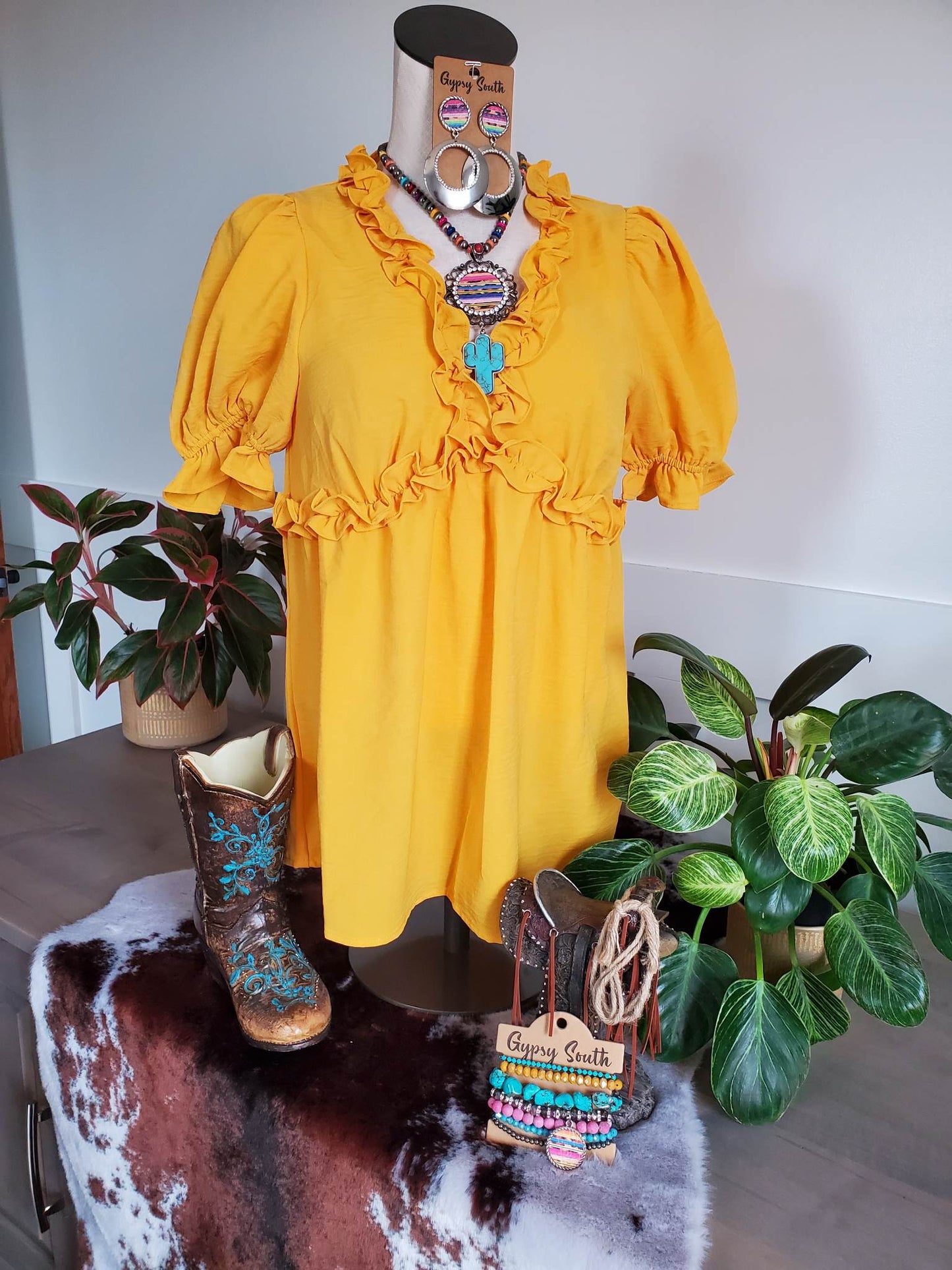 Mango Ruffled High Waist Top