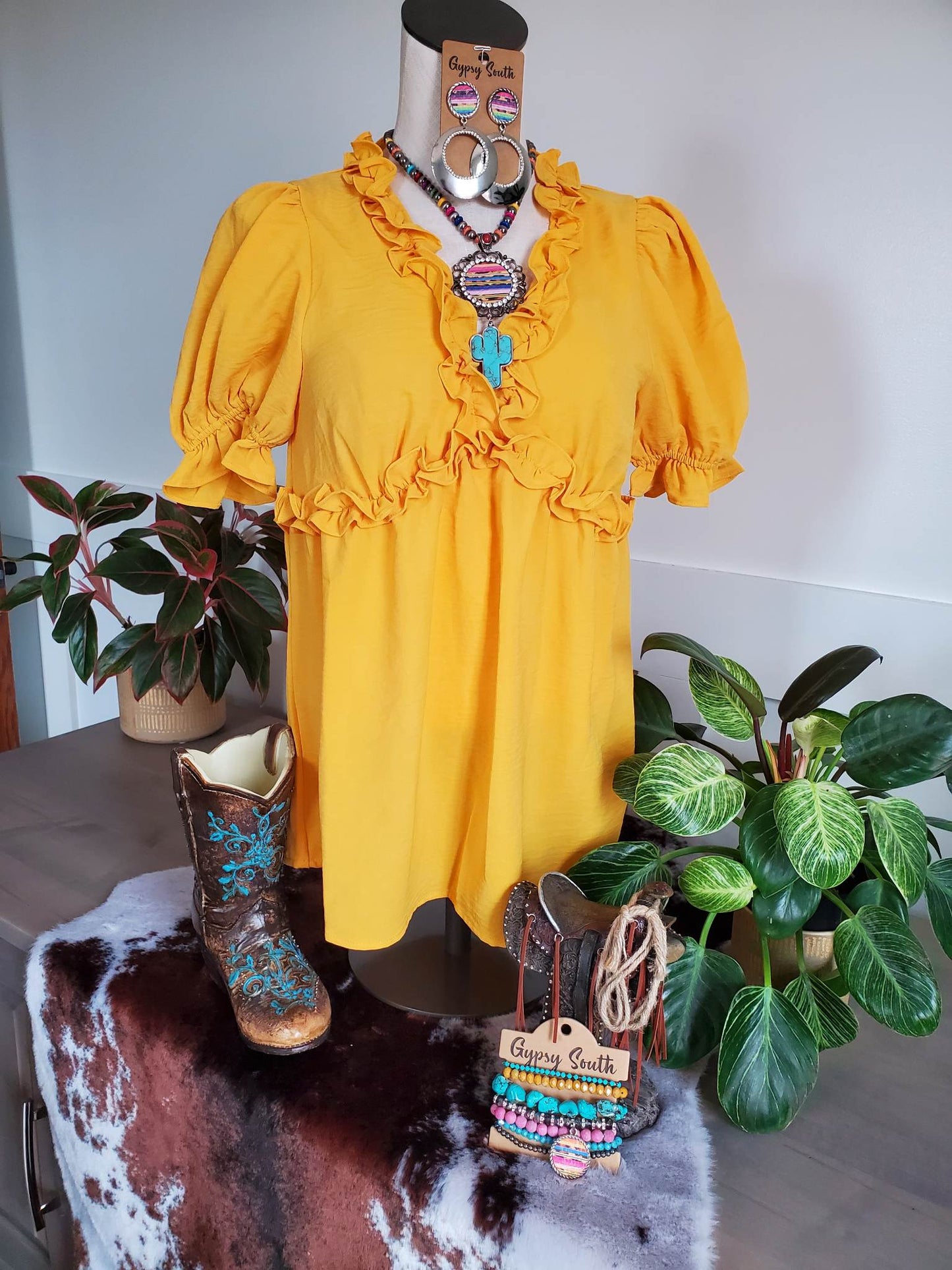 Mango Ruffled High Waist Top